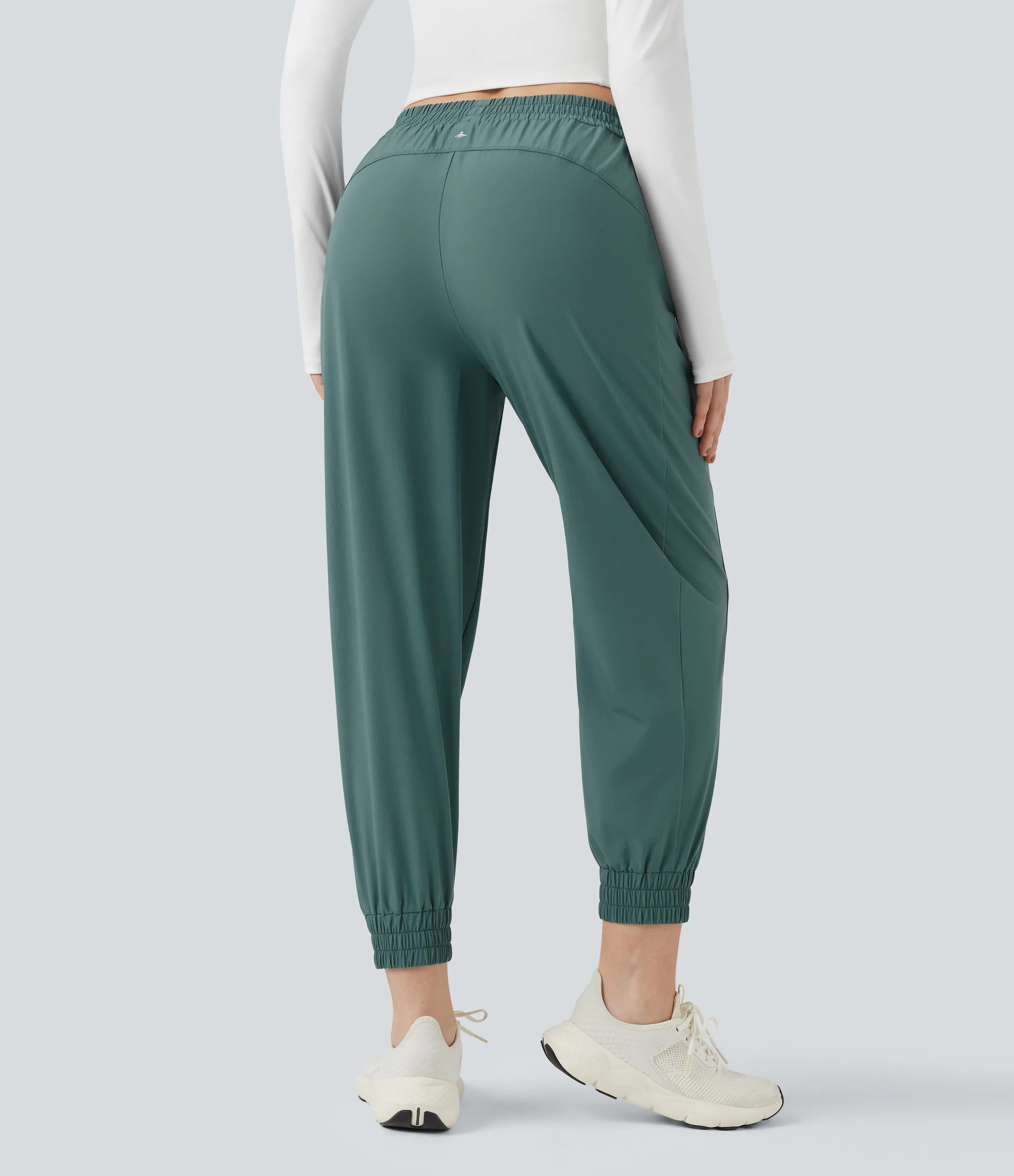 Halara Pantalones deportivos de senderismo de tiro medio resistentes al agua y al desgaste con cordón y bolsillos - Blue Spruce - XL(regular) sold by Halara product image thumbnail 3