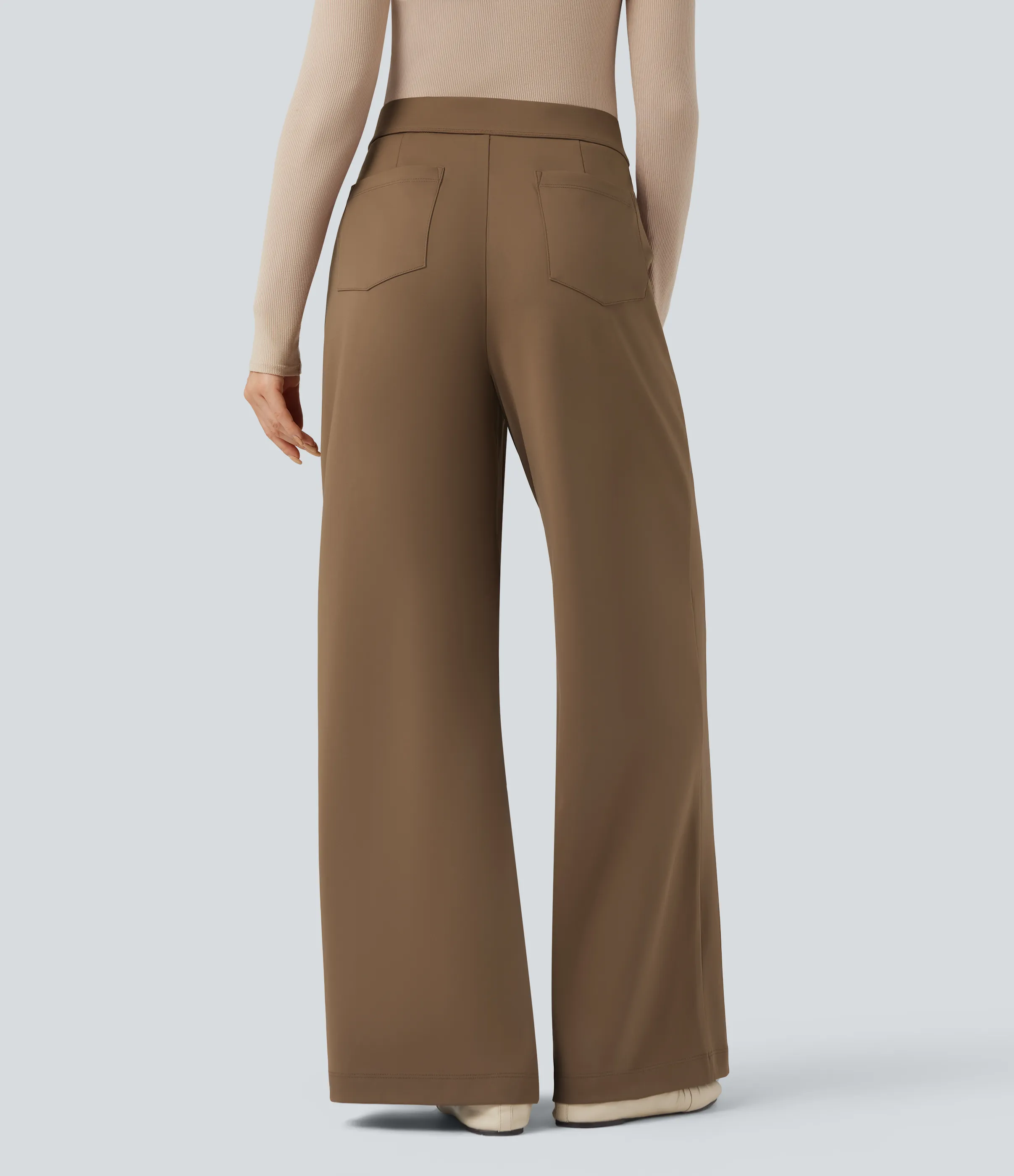 Halara Pantalones holgados de oficina de tiro alto con bolsillos - Sepia - S(regular) sold by Halara product image thumbnail 3