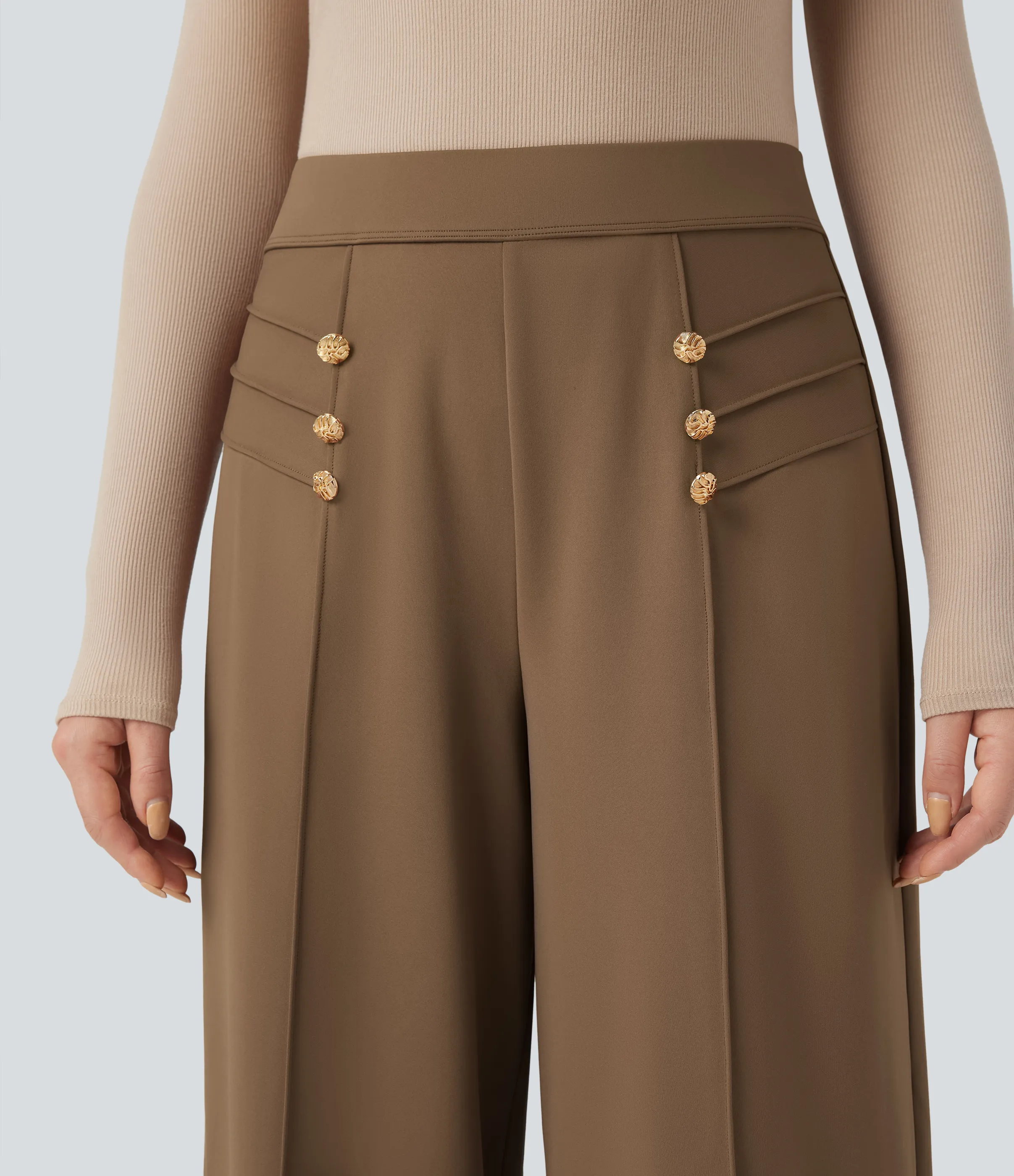 Halara Pantalones holgados de oficina de tiro alto con bolsillos - Sepia - S(regular) sold by Halara product image thumbnail 5