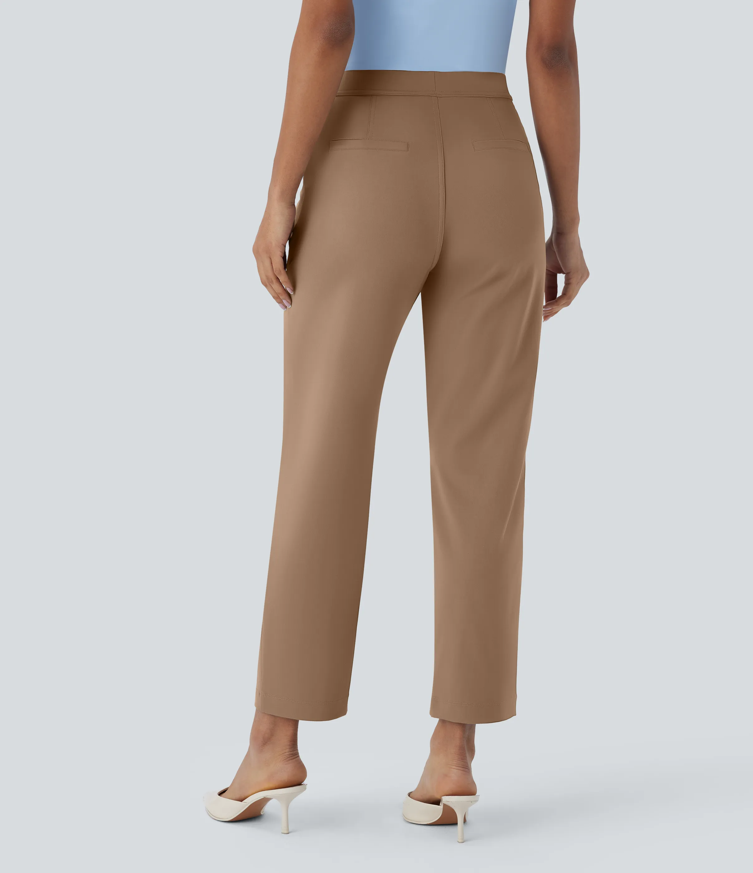 Halara Pantalón oficina tiro alto ajustado tobillo bolsillo lateral - Burro - L(regular) sold by Halara product image thumbnail 3