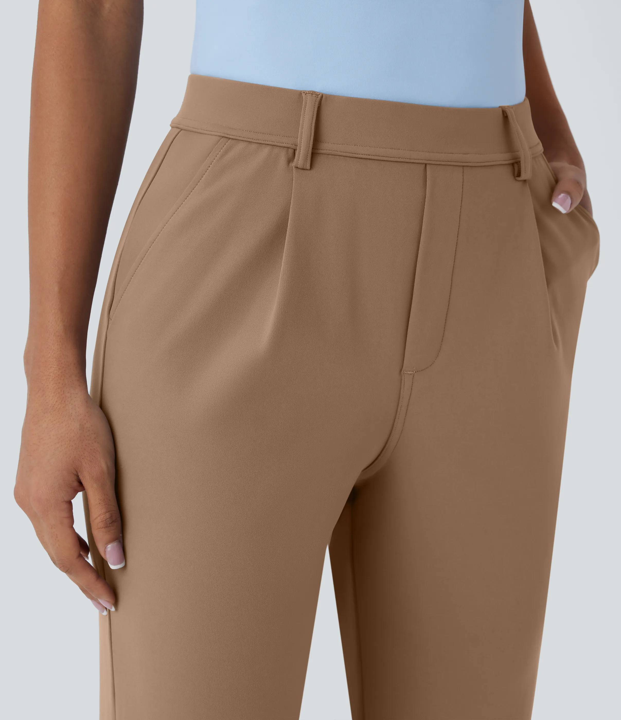 Halara Pantalón oficina tiro alto ajustado tobillo bolsillo lateral - Burro - L(regular) sold by Halara product image thumbnail 5