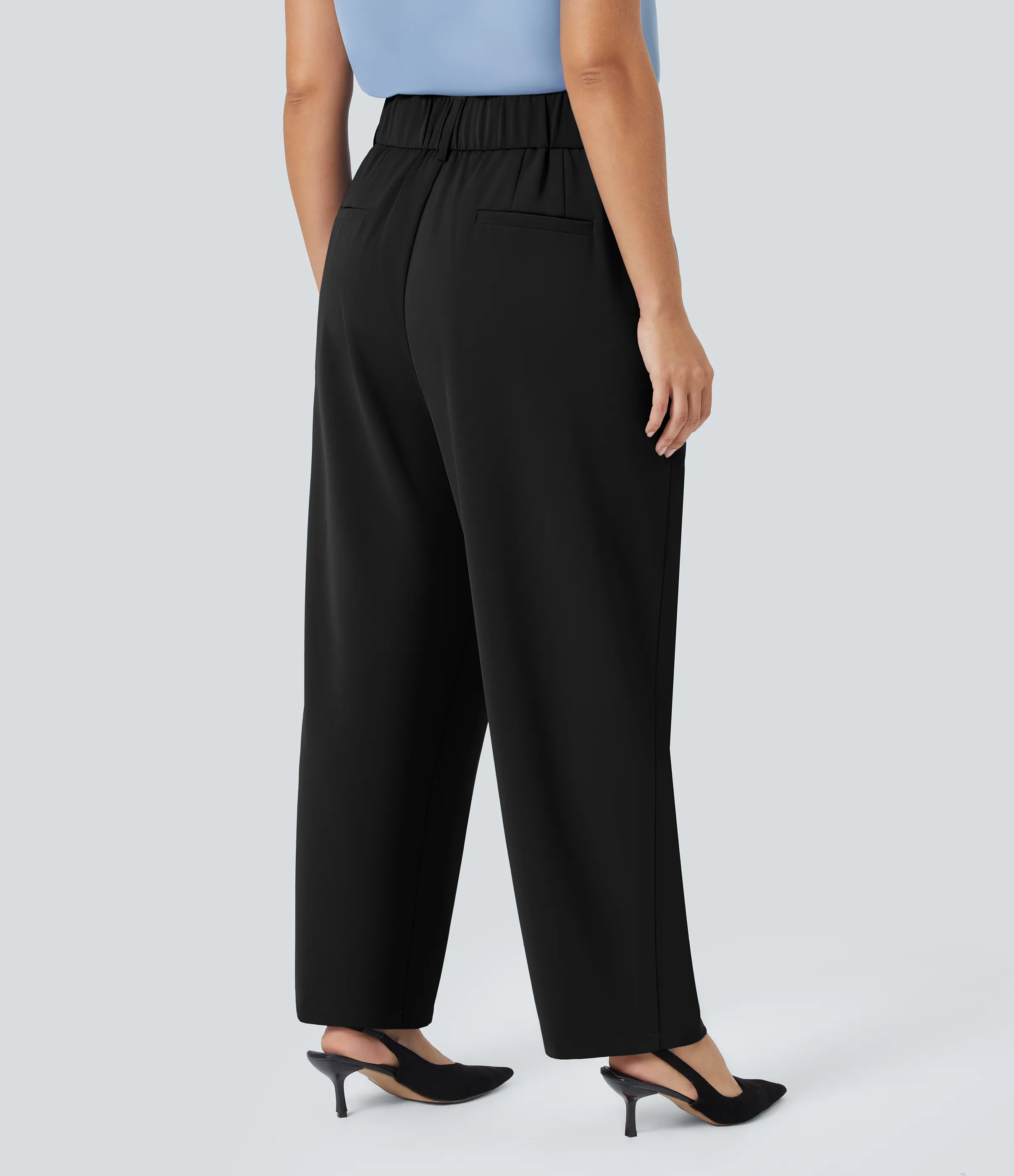 Halara Pantalón oficina ajustado tiro alto bolsillo lateral bolsillo lateral - Black - 2X(regular) sold by Halara product image thumbnail 3