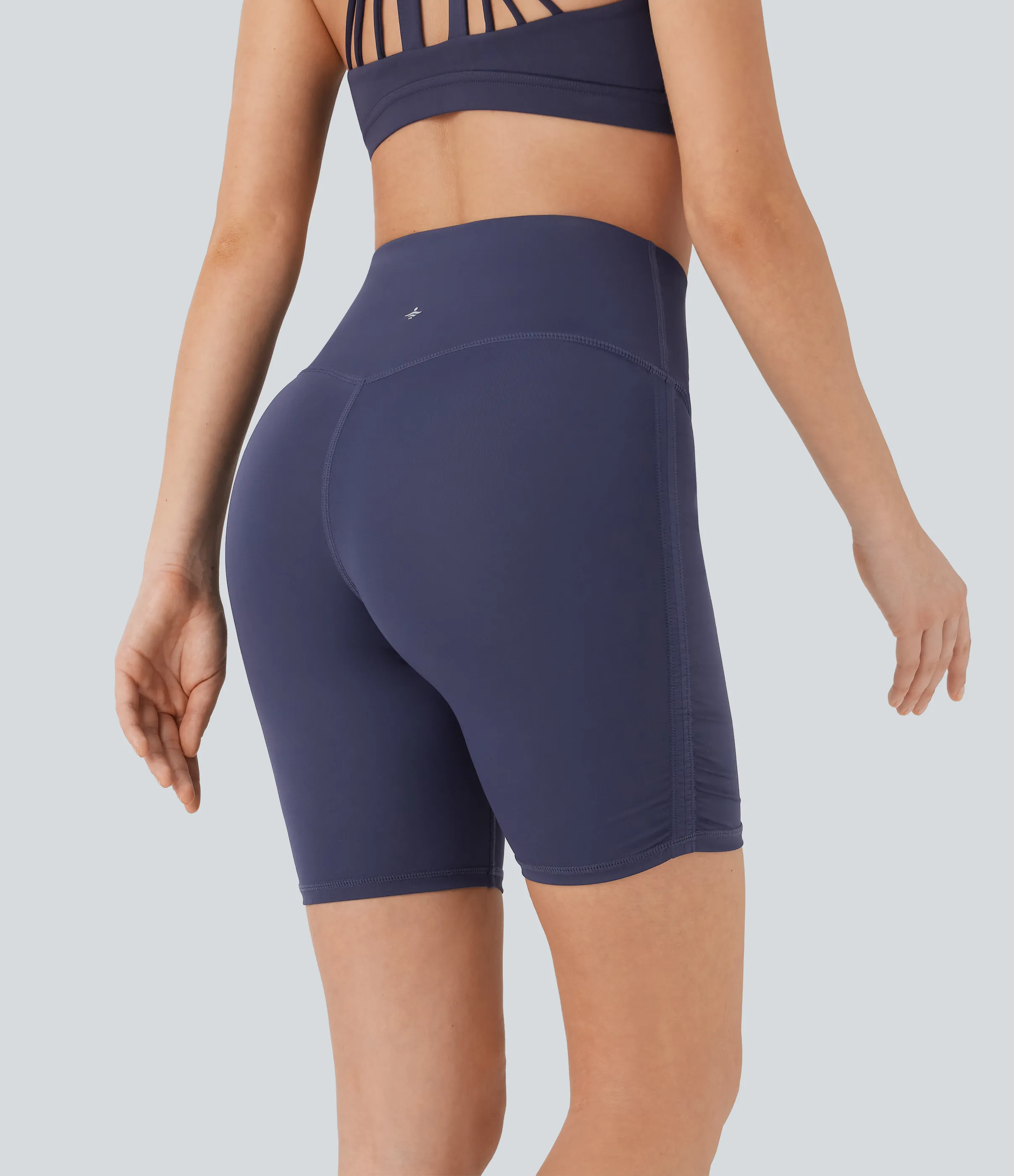 Halara Shorts biker para running moldeadores Softlyzero™ de secado rápido de tiro alto con reductor de abdomen y fruncido en longitud 17cm - Dawn Purple - M sold by Halara product image thumbnail 3