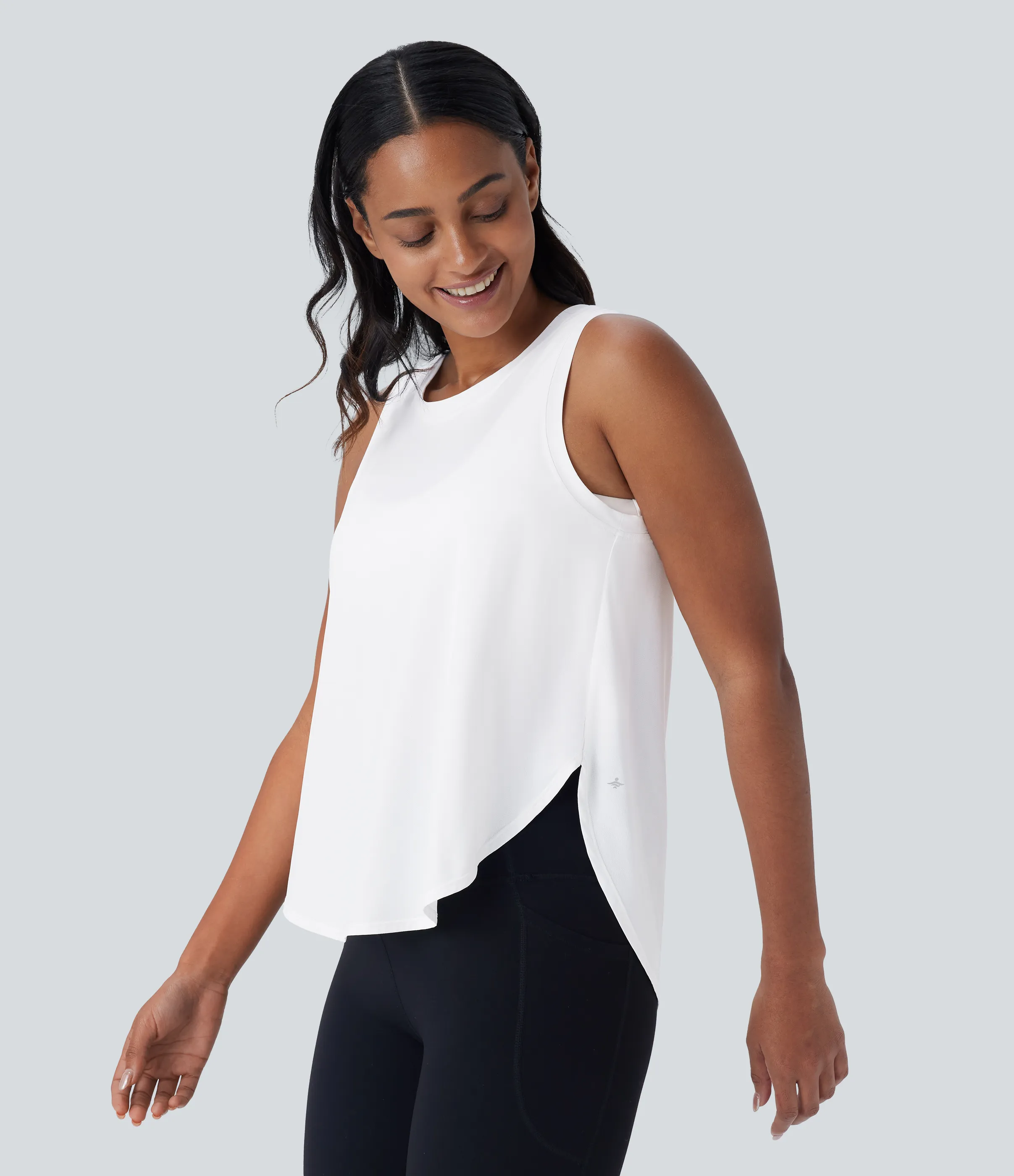 Halara Top deportivo yoga cuello redondo sin mangas dobladillo curvo - Jasmine White - XL sold by Halara product image thumbnail 2