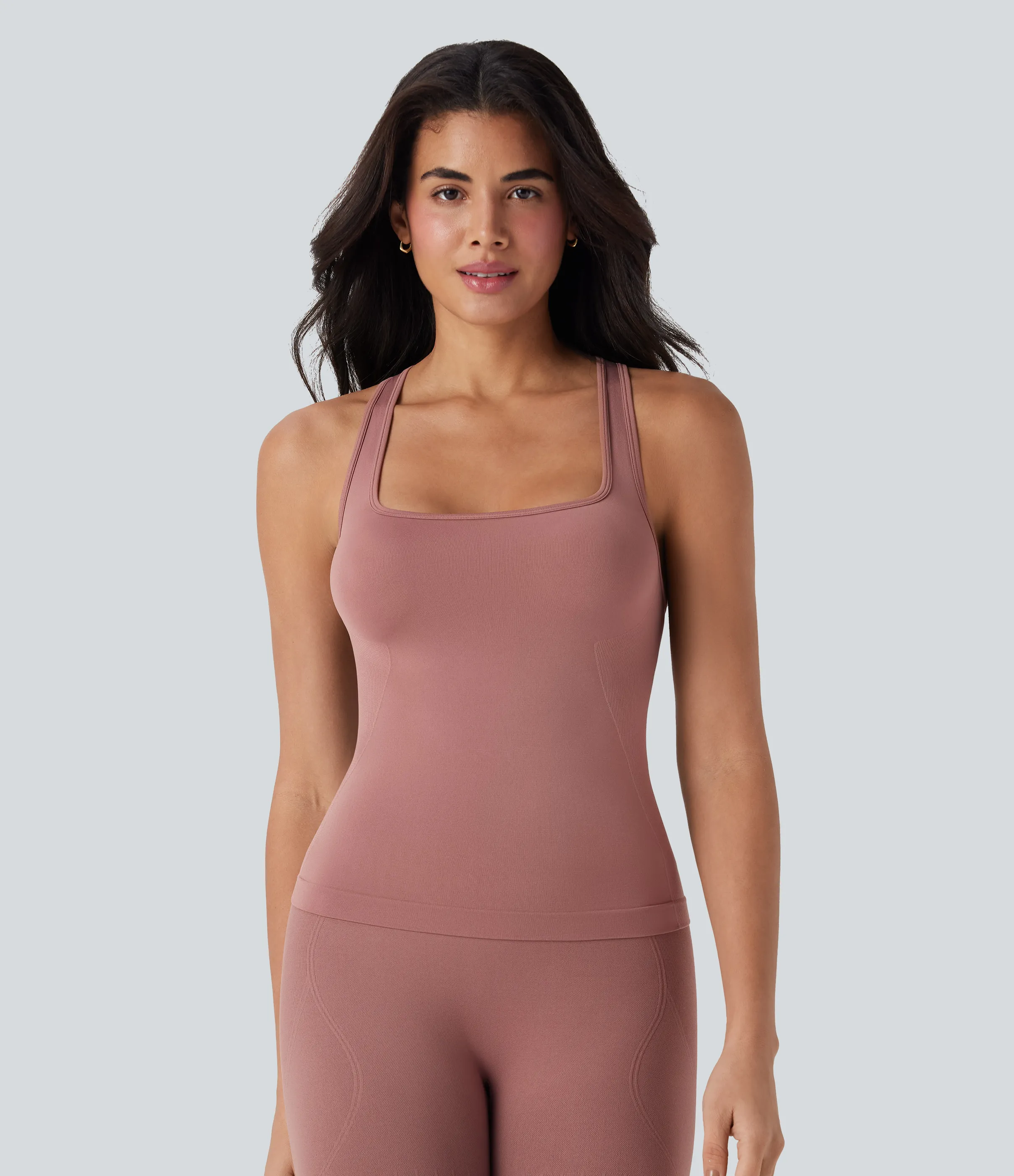 Halara Camiseta de yoga sin mangas con espalda cruzada y cortes - Dusty Rose - XS sold by Halara product image thumbnail 3