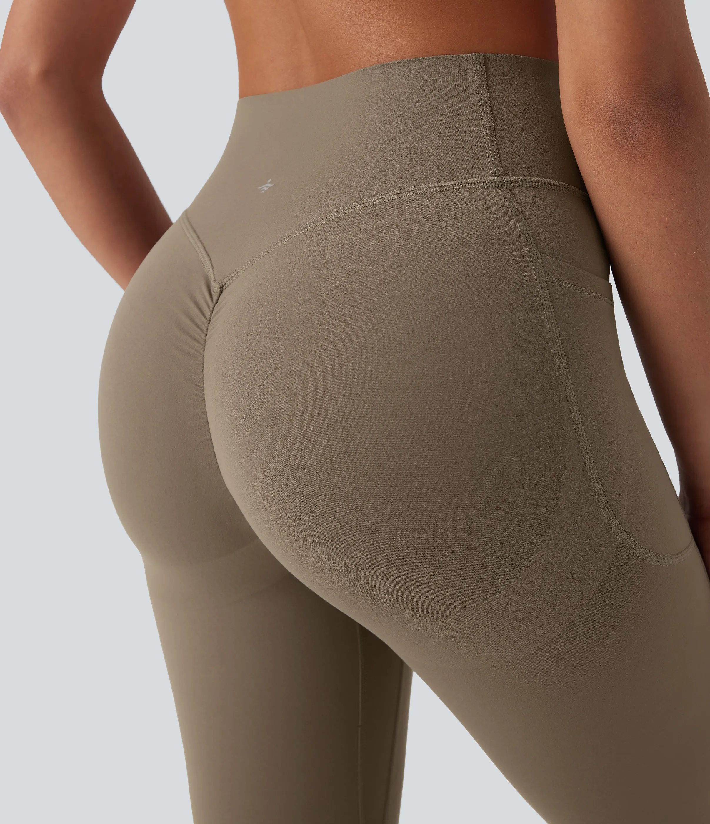 Halara Leggings moldeadores Halara UltraSculpt™ de tiro alto con push-up realzador de glúteos, control de abdomen y de corte acampanado con bolsillos - Dawn Brown - L sold by Halara product image thumbnail 5
