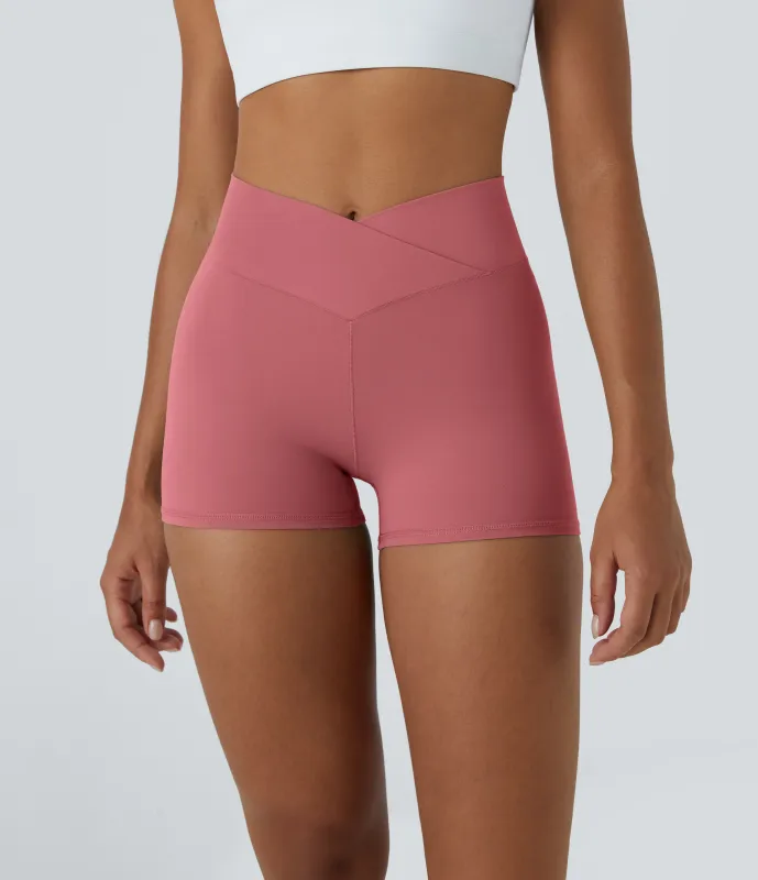 Halara Pantalón corto Softlyzero™ ciclistas yoga liso cruzado tiro alto 7.5cm - Begonia Rouge - M sold by Halara