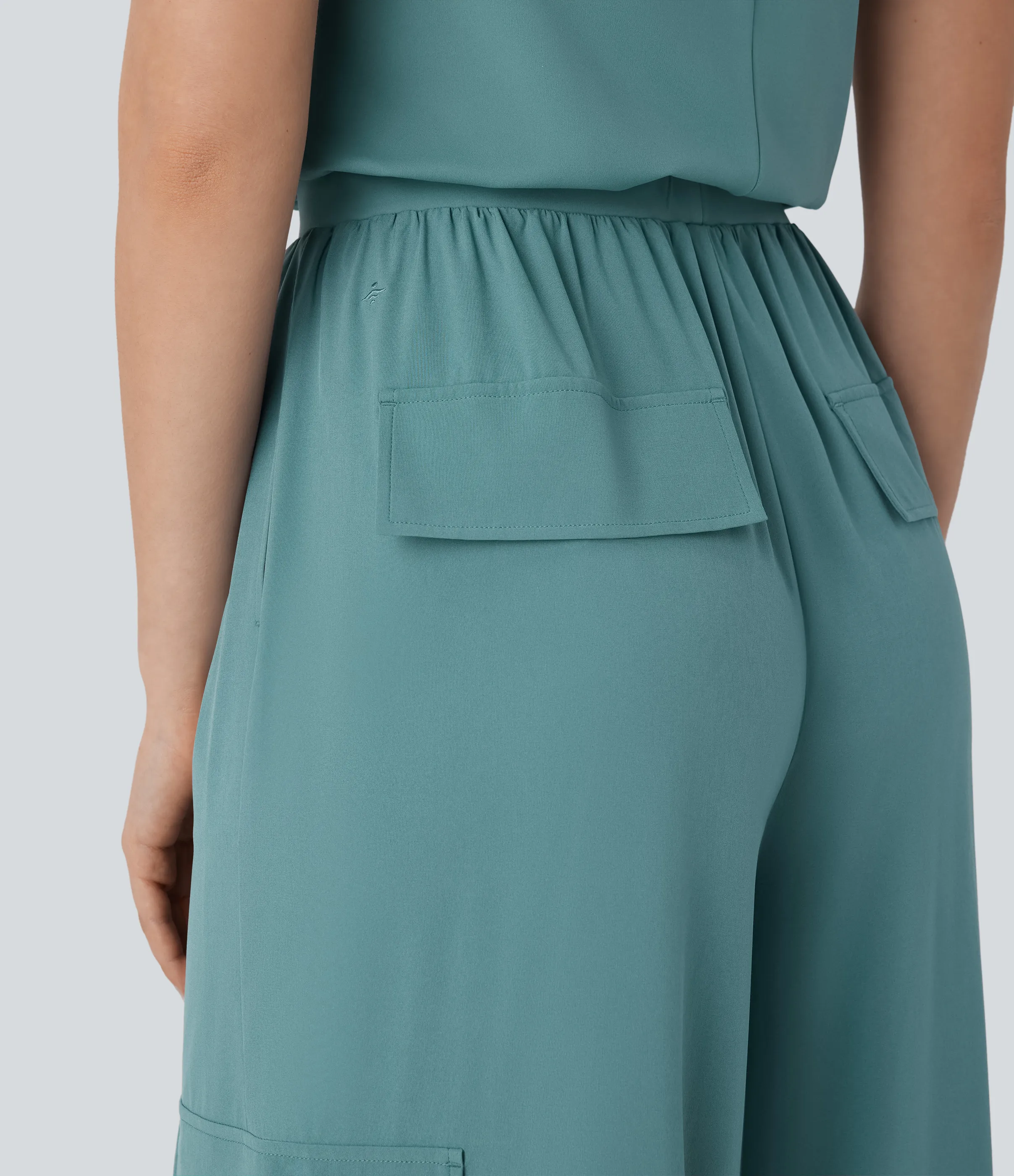 Halara Mono casual Breezeful™ recto sin mangas de cuello redondo con cremallera invisible, múltiples bolsillos y secado rápido - Stone Blue - S(regular) sold by Halara product image thumbnail 5