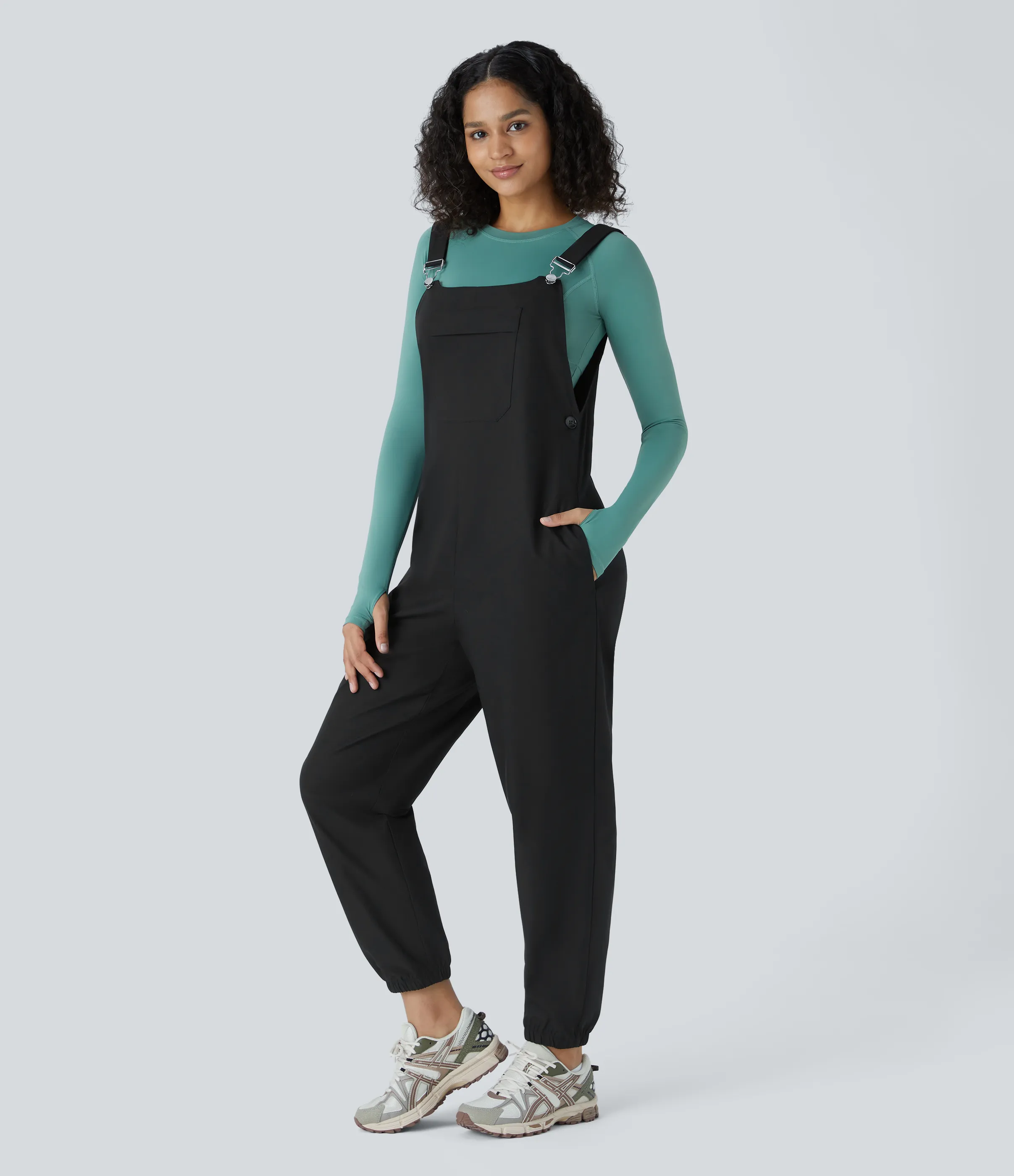 Halara Mono senderismo botón bolsillo múltiple correa ajustable resistente desgaste repelente agua - Black - XL(regular) sold by Halara product image thumbnail 4