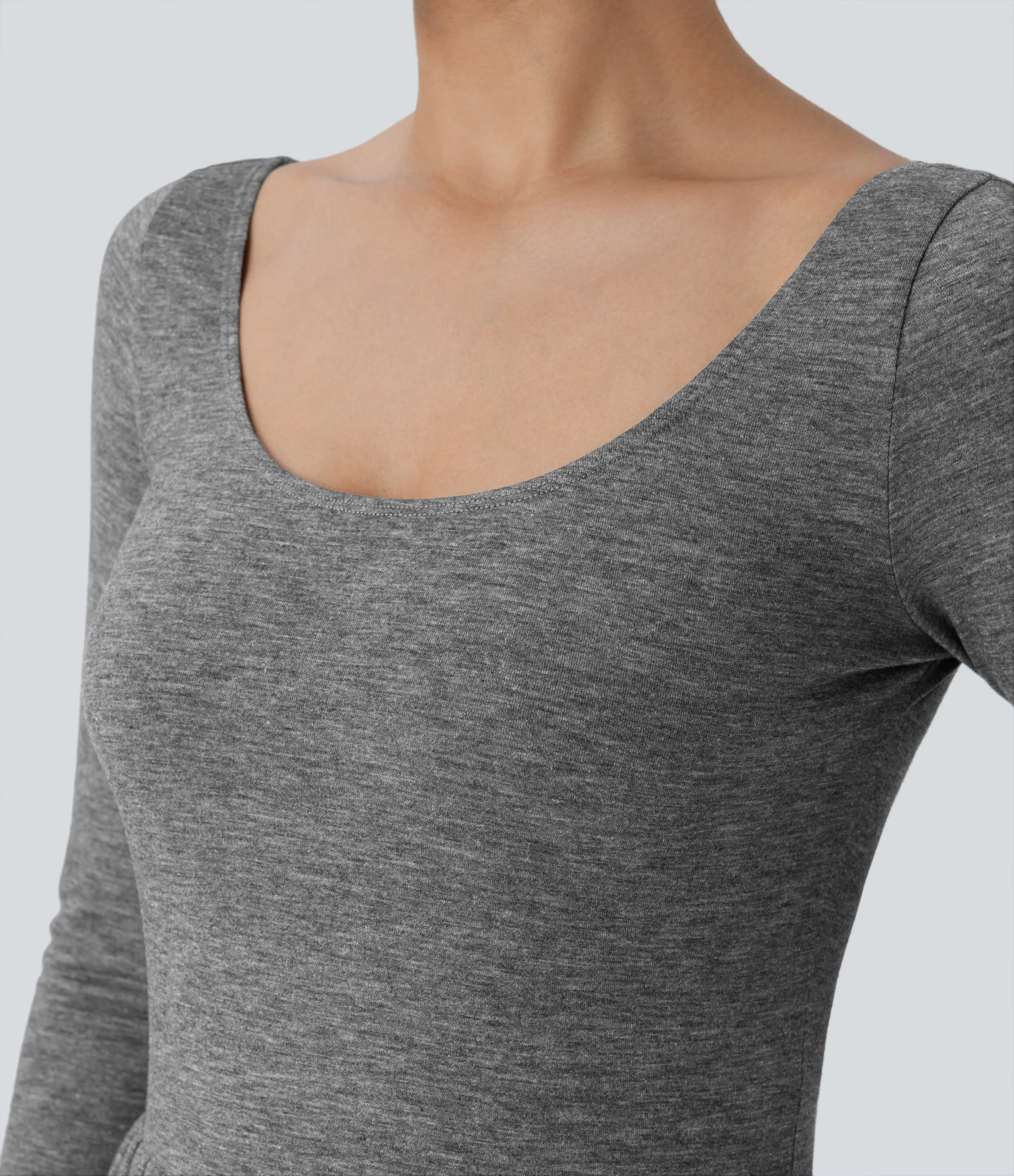 Halara Mono harén cuello redondo sin espalda bolsillo lateral plisado - Darl Gray Floral Yarn - M(regular) sold by Halara product image thumbnail 5