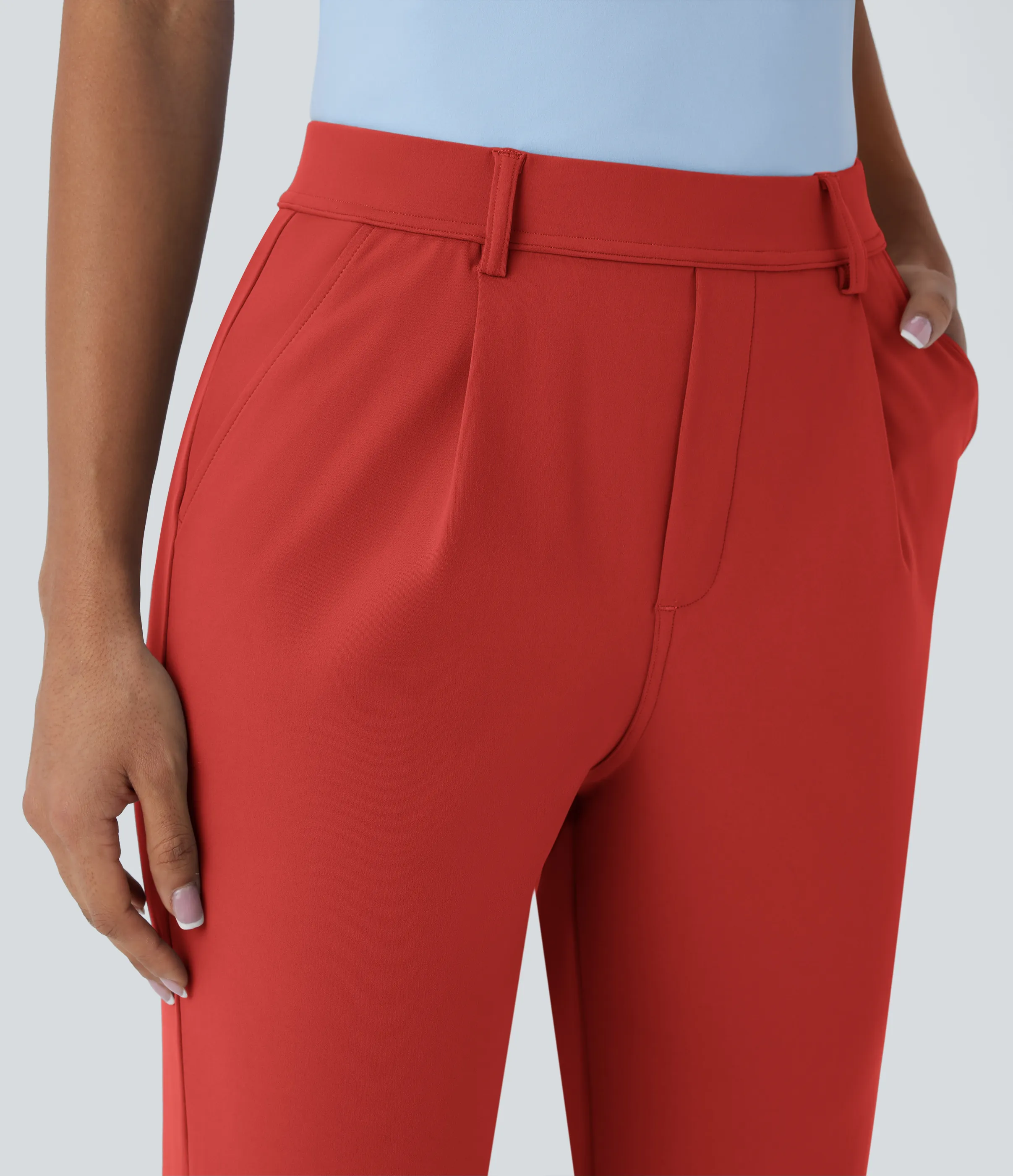 Halara Pantalón oficina tiro alto ajustado tobillo bolsillo lateral - Valiant Poppy - S(regular) sold by Halara product image thumbnail 5