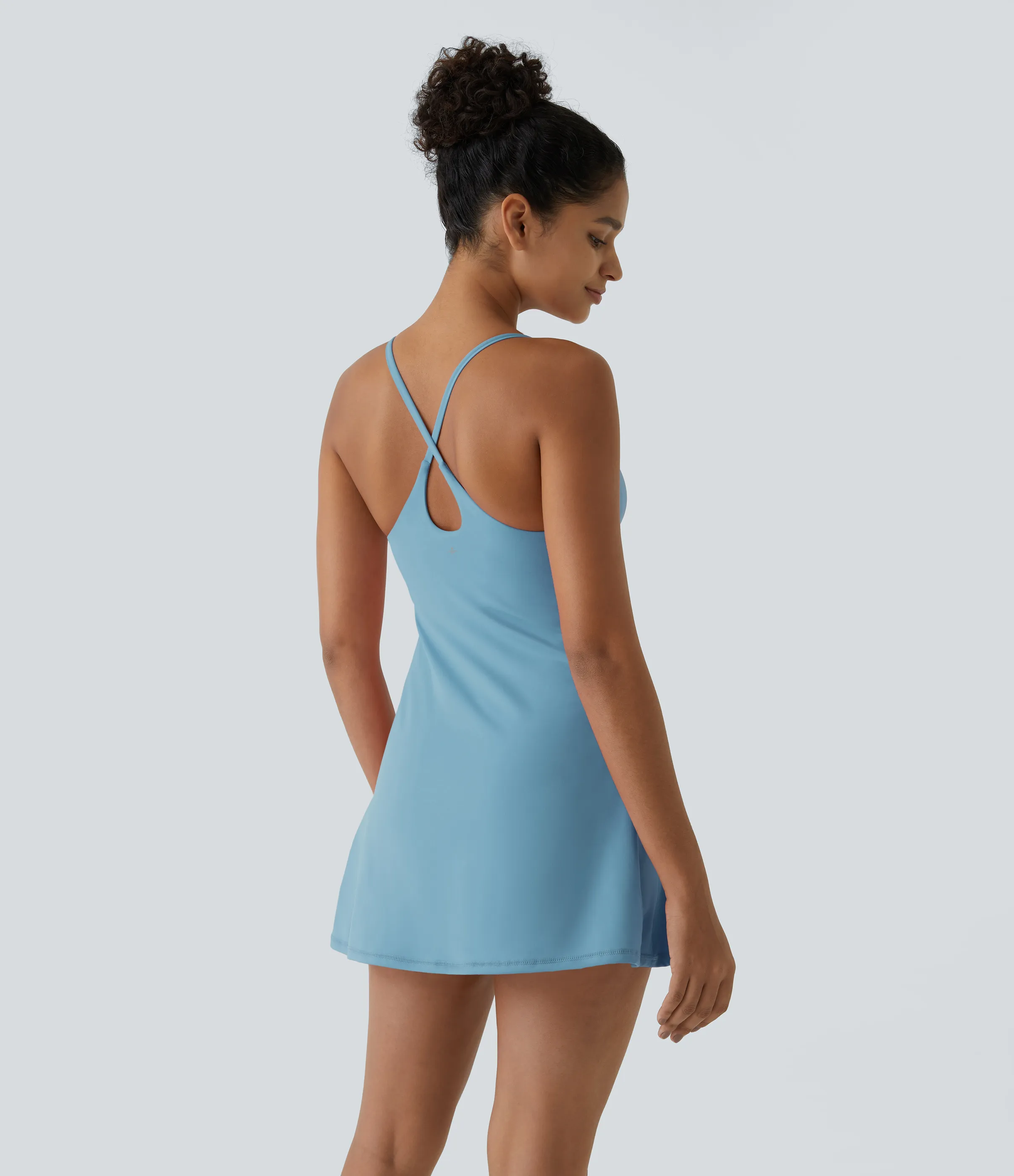 Halara Vestido activo Softlyzero™ Plush sin espalda-Edición Easy Peezy - Warm Mid Blue - L sold by Halara product image thumbnail 3