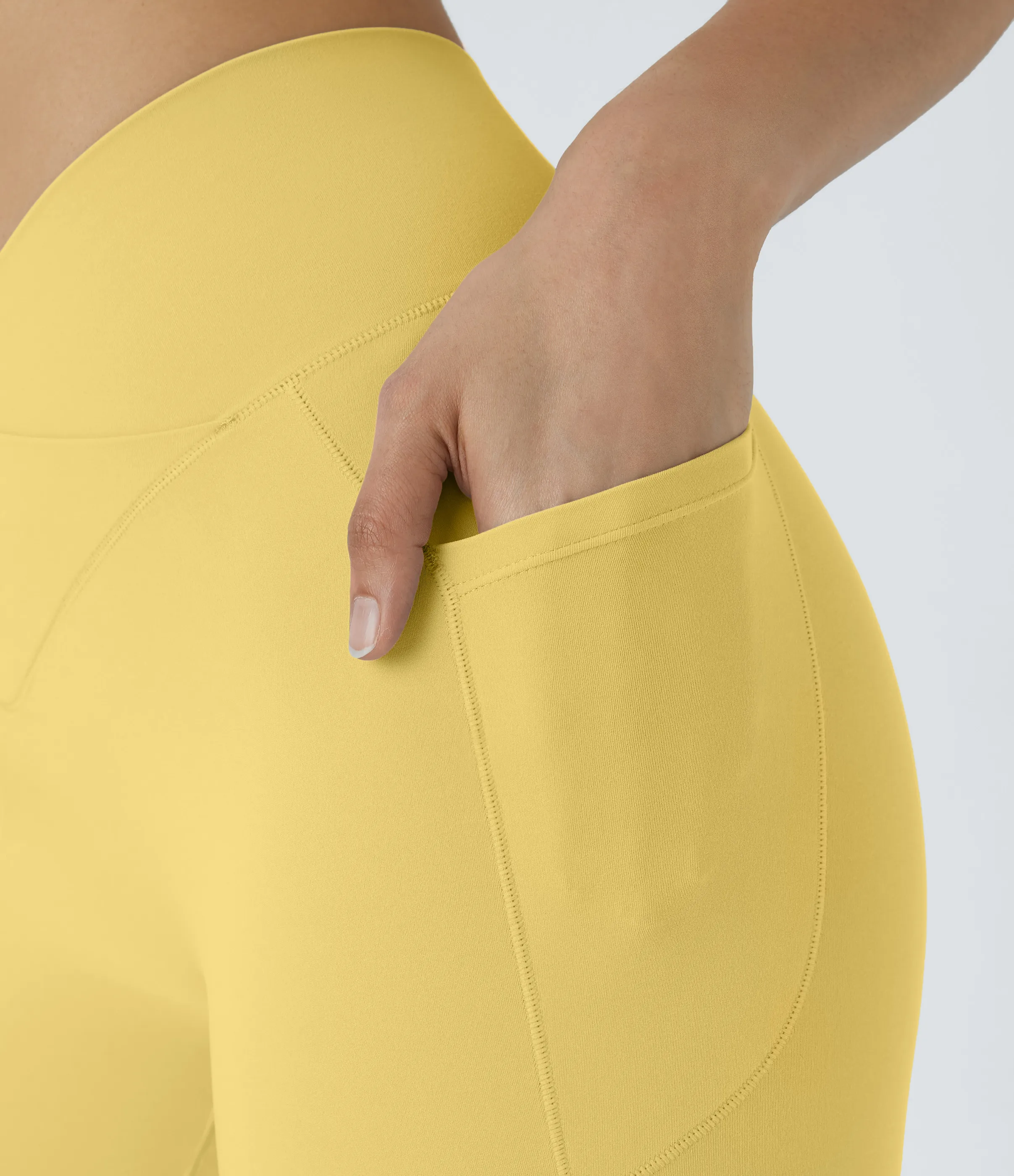 Halara Pantalón corto Softlyzero™ ciclista yoga bolsillo lateral cruzado tiro alto 17.5cm - Lemon Meringue - S sold by Halara product image thumbnail 5