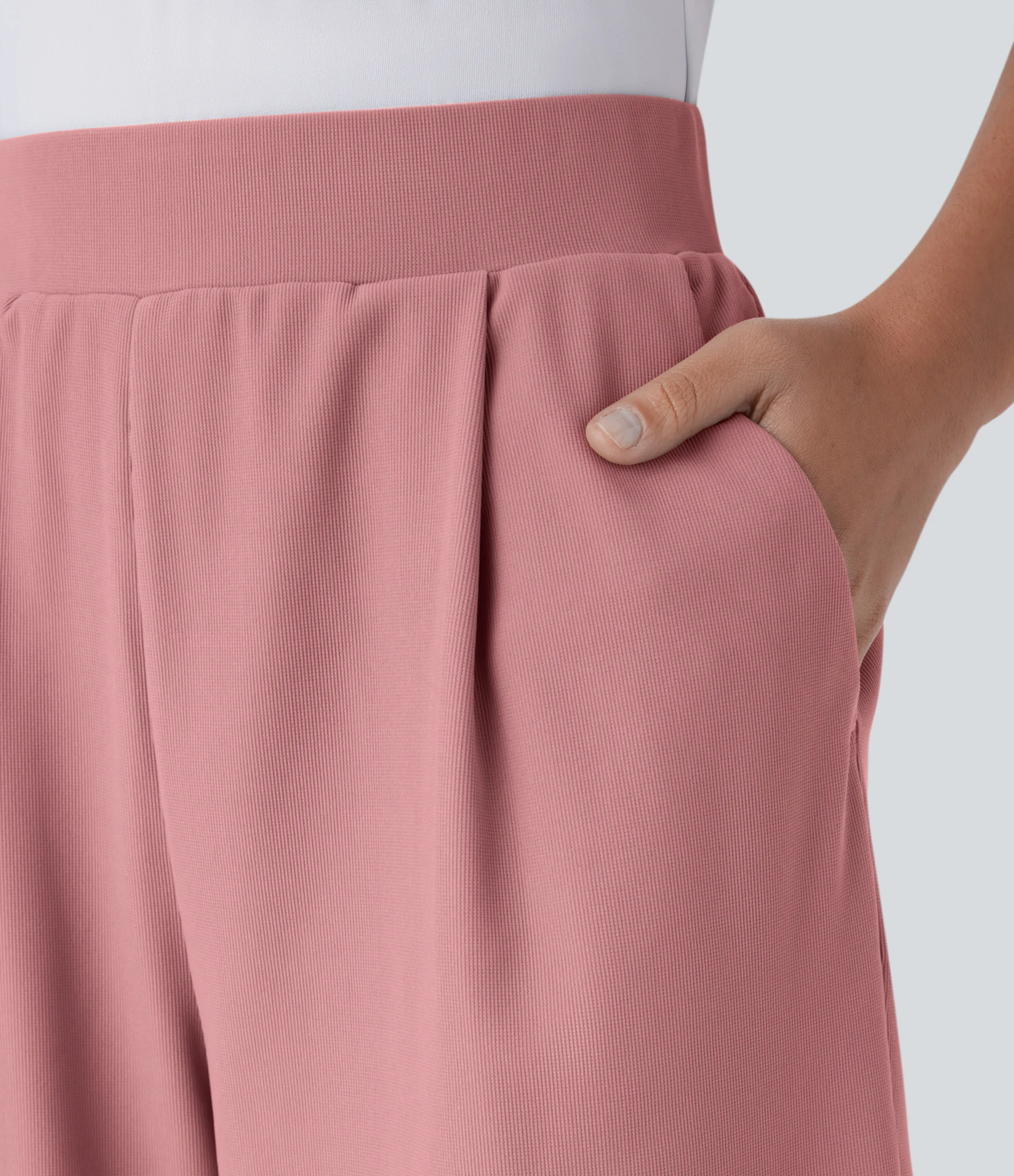 Halara Pantalón corto oficina tiro alto efecto moldeador bolsillo lateral adelgazan cintura - Rose Tan - XS sold by Halara product image thumbnail 5