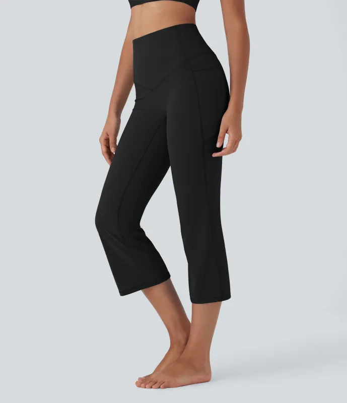 Halara Leggings de yoga moldeadores Halara UltraSculpt™ de tiro alto con efecto moldeador de abdomen y corte acampanado con bolsillos laterales - Black - XS sold by Halara
