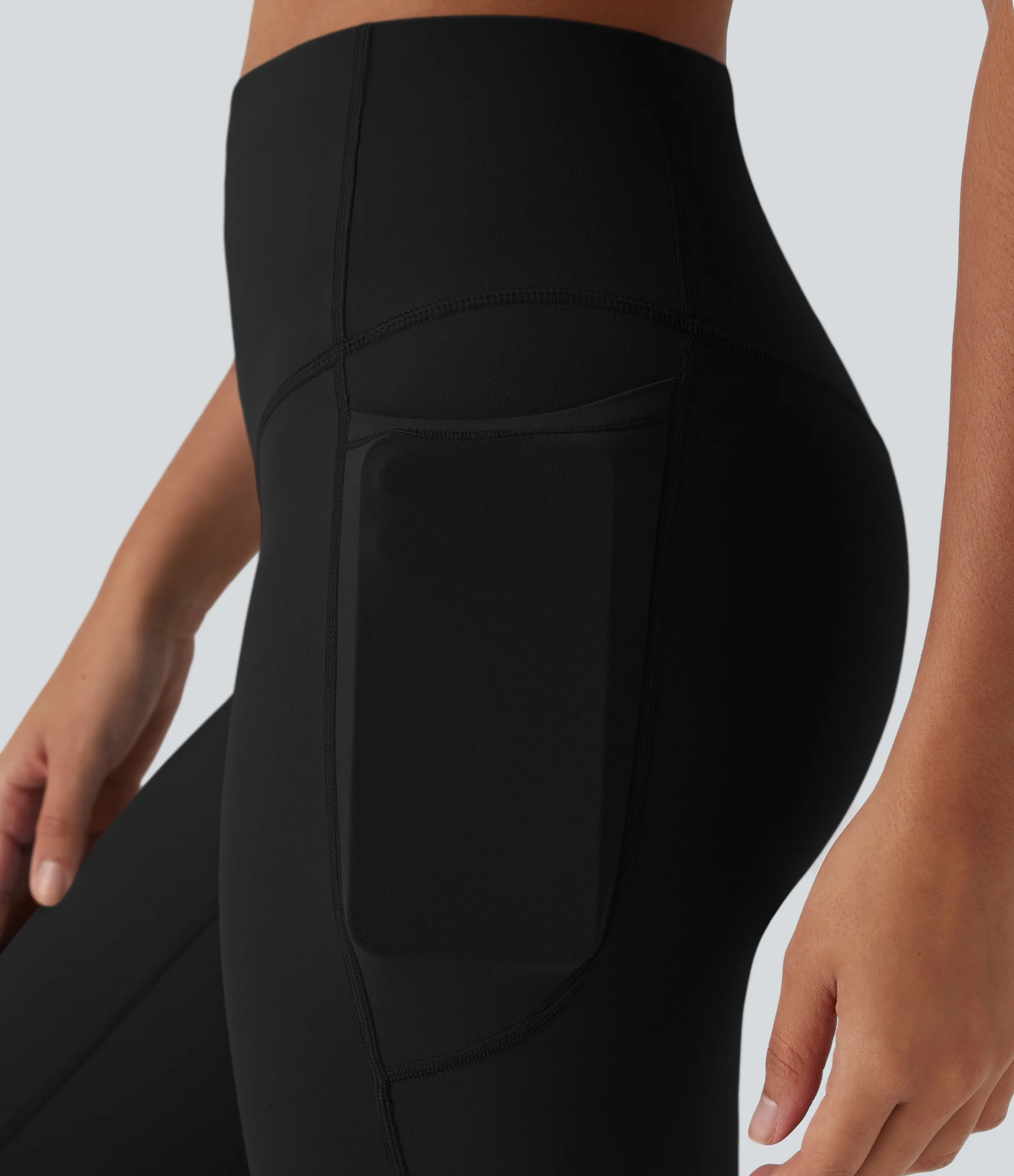 Halara Leggings de yoga moldeadores Halara UltraSculpt™ de tiro alto con efecto moldeador de abdomen y corte acampanado con bolsillos laterales - Black - XS sold by Halara product image thumbnail 5