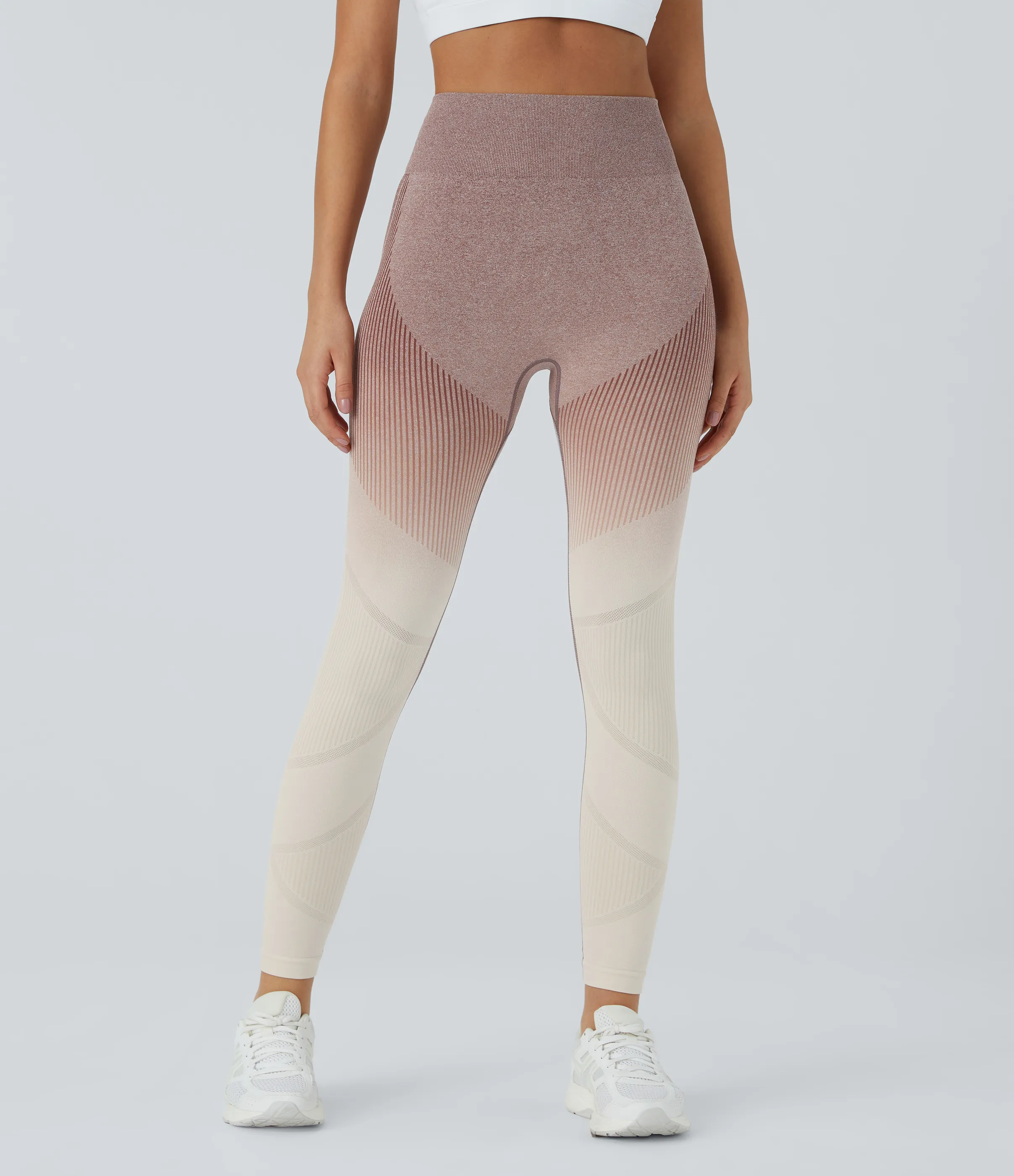 Halara Leggings degradados FLOW sin costuras con tiro alto - Brown White Gradient - S sold by Halara product image thumbnail 3