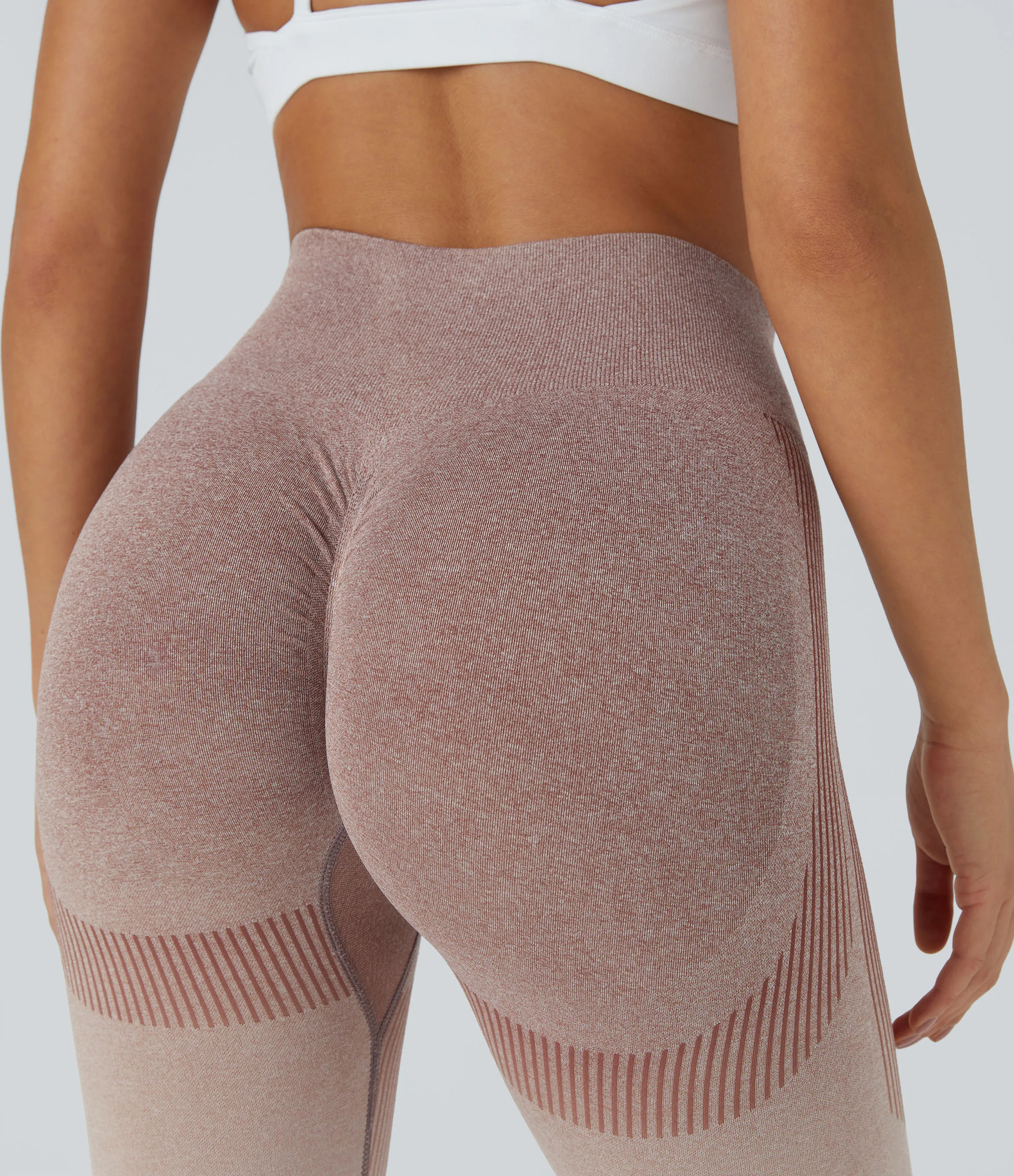 Halara Leggings degradados FLOW sin costuras con tiro alto - Brown White Gradient - S sold by Halara product image thumbnail 5