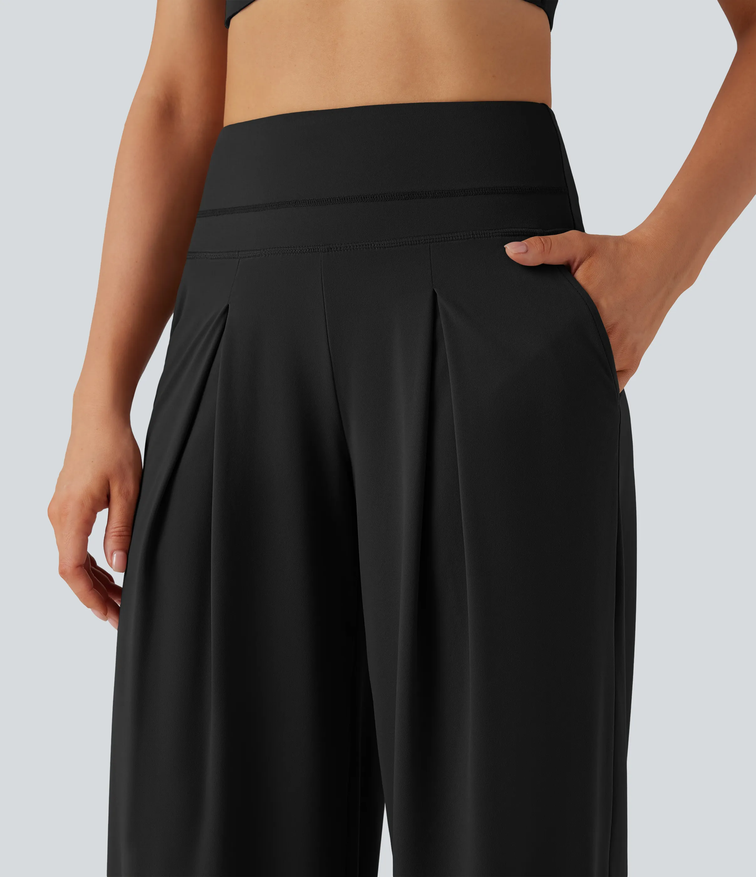 Halara Pantalones de yoga anchos Halara UltraSculpt™ de tiro alto con bolsillos - Black - XL(regular) sold by Halara product image thumbnail 5