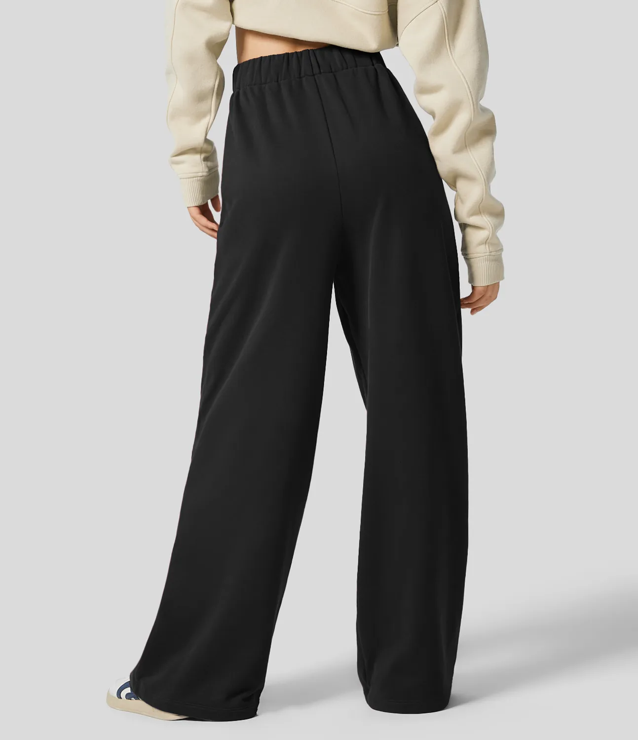 Halara Pantalón polar tiro alto bolsillo lateral pierna ancha - Black - M(tall) sold by Halara product image thumbnail 3