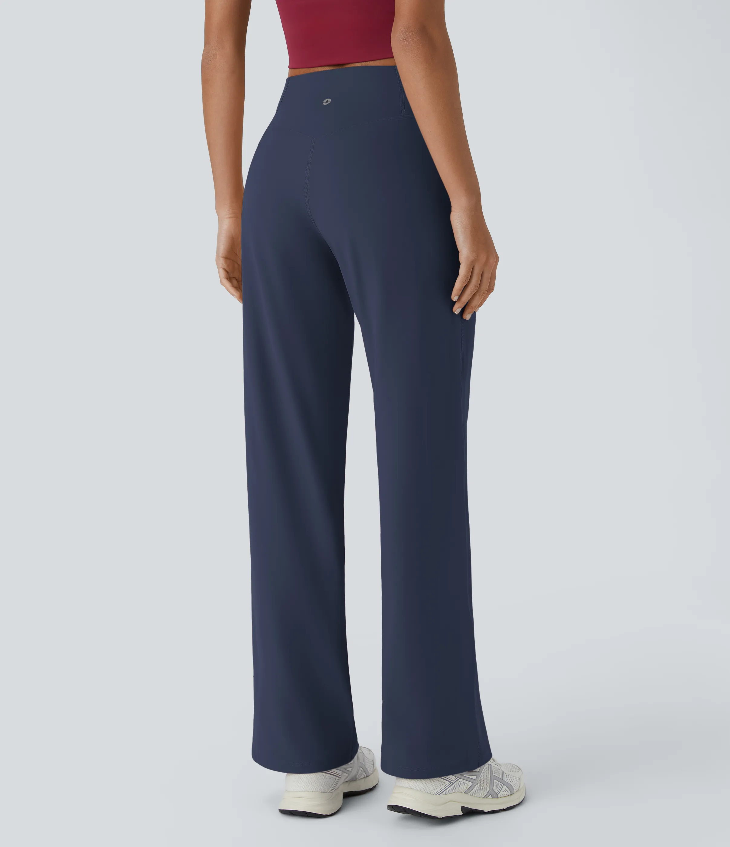 Halara Pantalón ancho de tiro alto con cintura cruzada y bolsillo invisible - Midnight Blue - L sold by Halara product image thumbnail 3