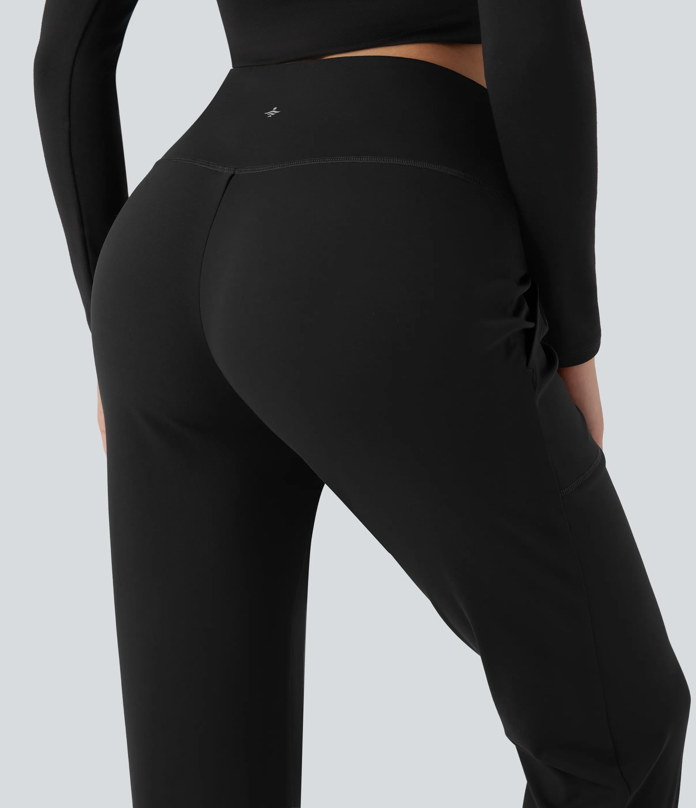 Halara Pantalones casuales ajustados de tiro alto cruzado con bolsillos - Black - XS(regular) sold by Halara product image thumbnail 5