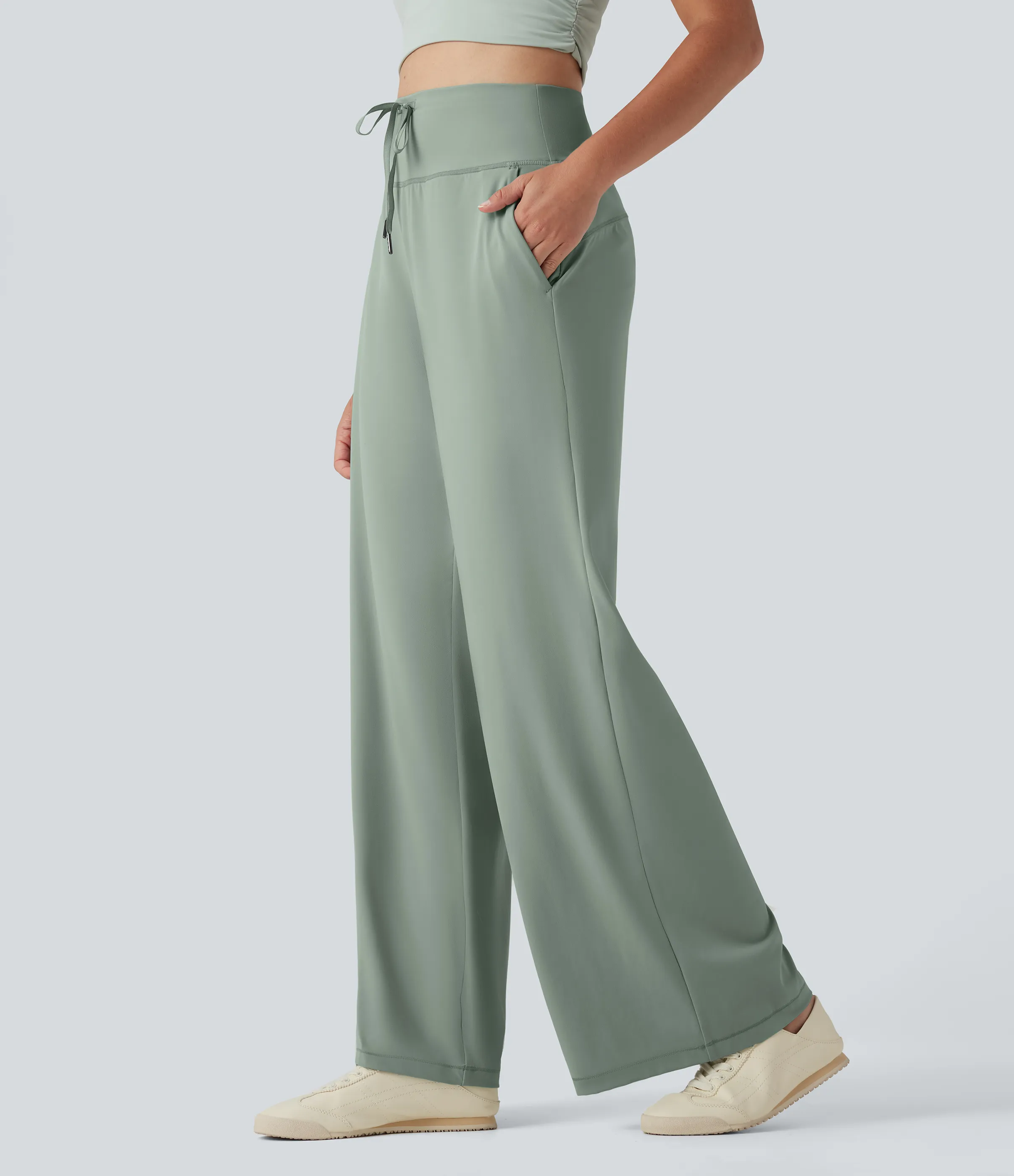 Halara Pantalones de yoga Halara UltraSculpt™ de tiro alto con cordón y bolsillos - Iceberg Green - XL(regular) sold by Halara product image thumbnail 4