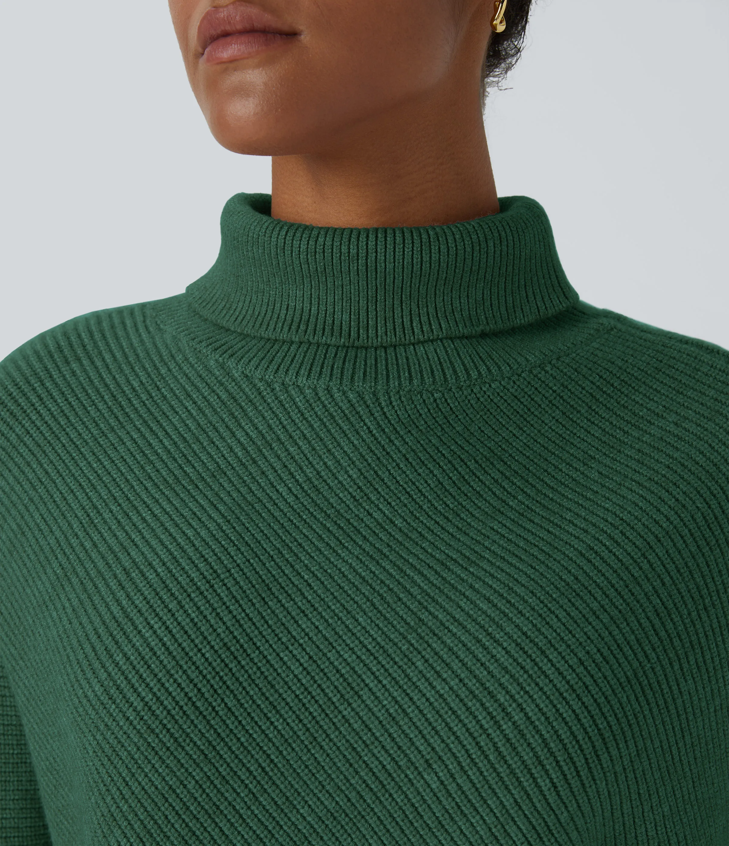 Halara Suéter oficina cuello alto manga larga dobladillo asimétrico - Eden - S sold by Halara product image thumbnail 5