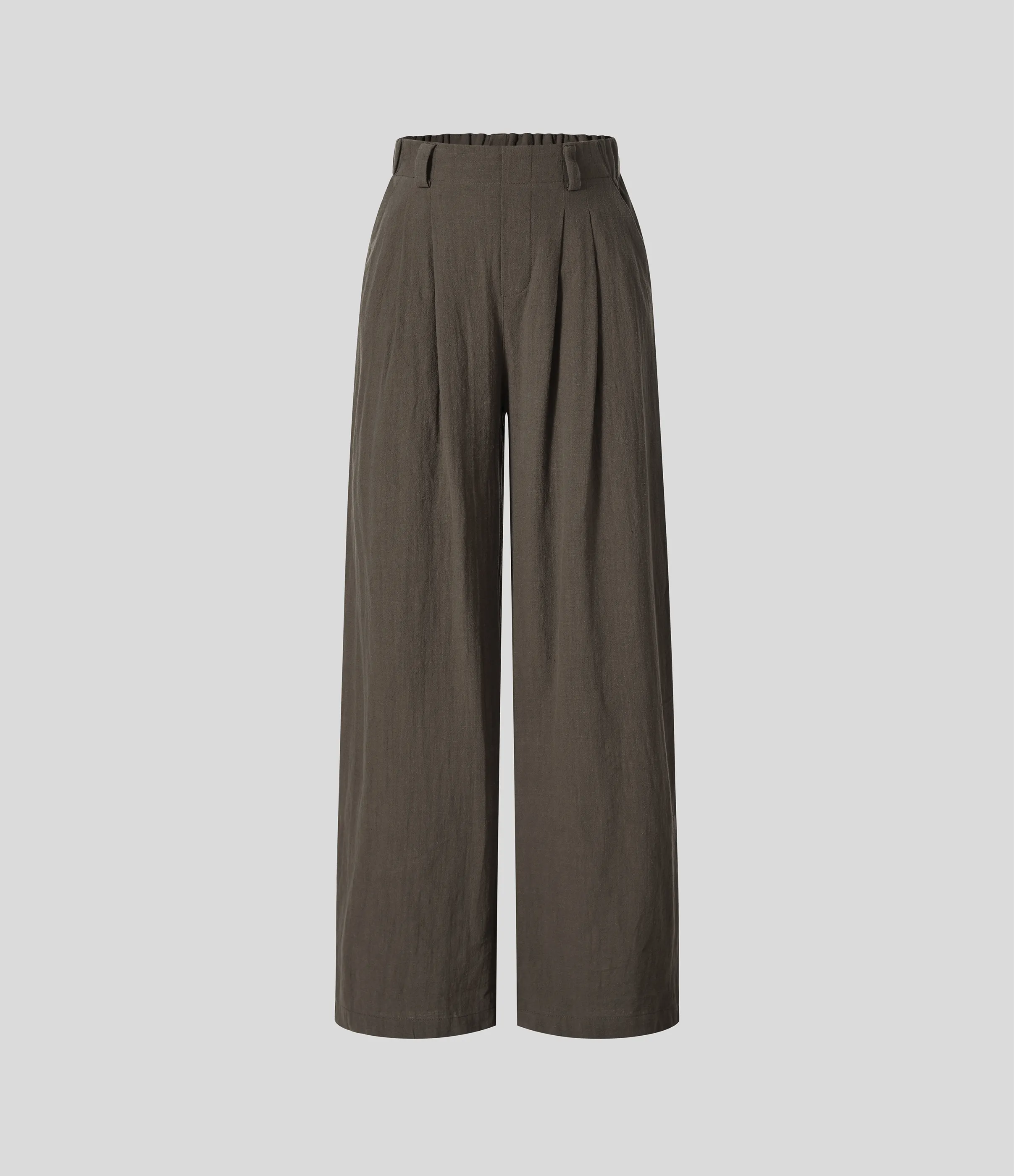 Halara Pantalón tiro alto bolsillo lateral plisado pierna ancha - Dark Earthy Brown - XS(tall) sold by Halara product image thumbnail 5
