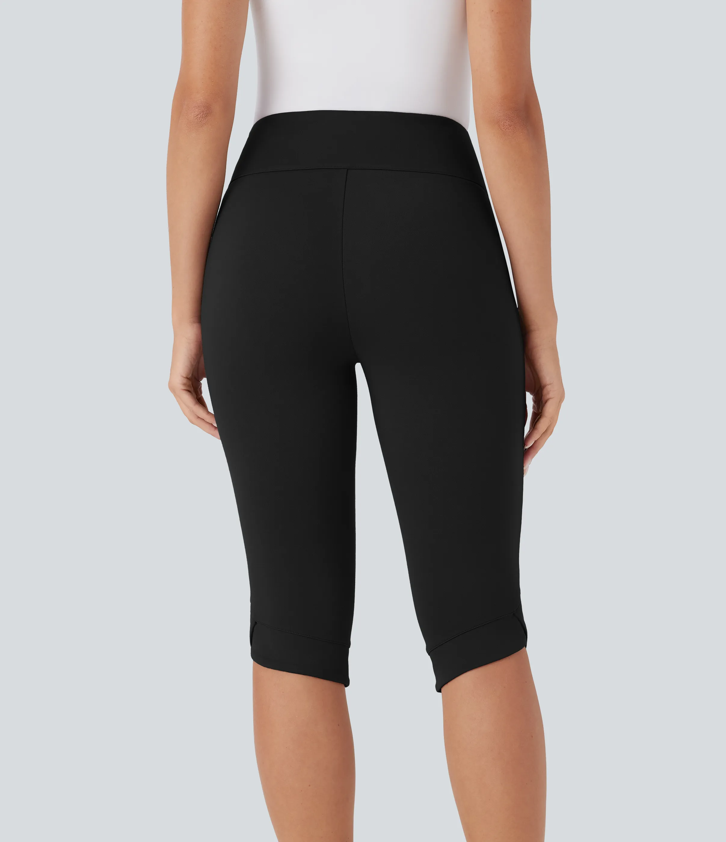 Halara Pantalón ajustado tiro alto botón decorativo bolsillo lateral dobladillo cruzado - Black - XL(regular) sold by Halara product image thumbnail 3