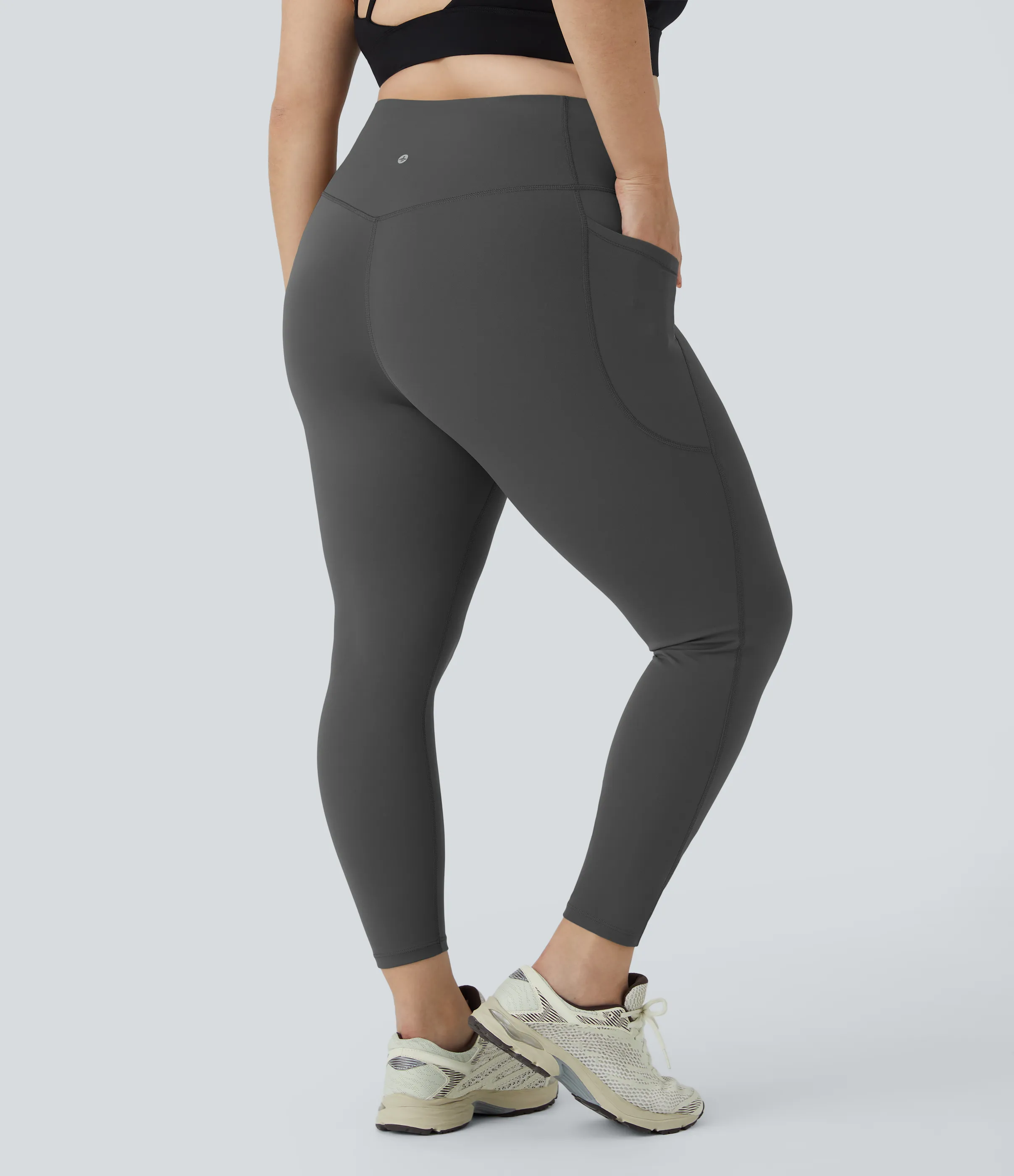 Halara Leggings SoCinched talla grande entrenamiento bolsillo lateral moldeador abdomen tiro alto - Volcanic Ash - 3X(7/8) sold by Halara product image thumbnail 3
