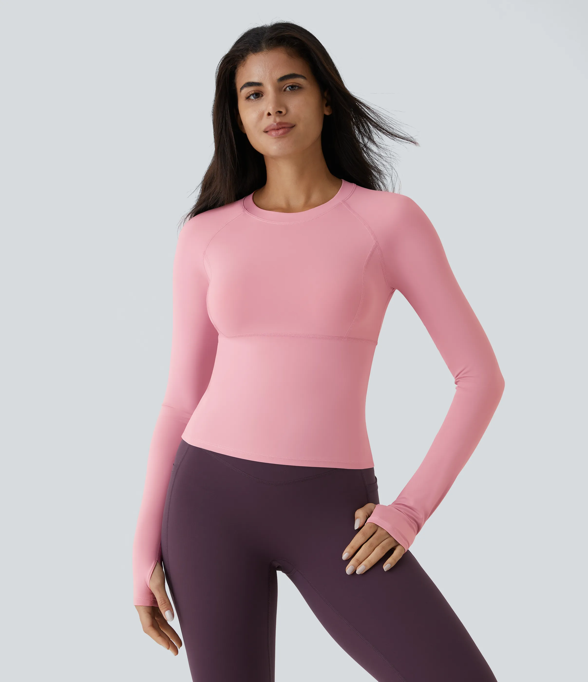Halara Top deportivo yoga abertura pulgar - Pink Dolphin - L(Long) sold by Halara product image thumbnail 3