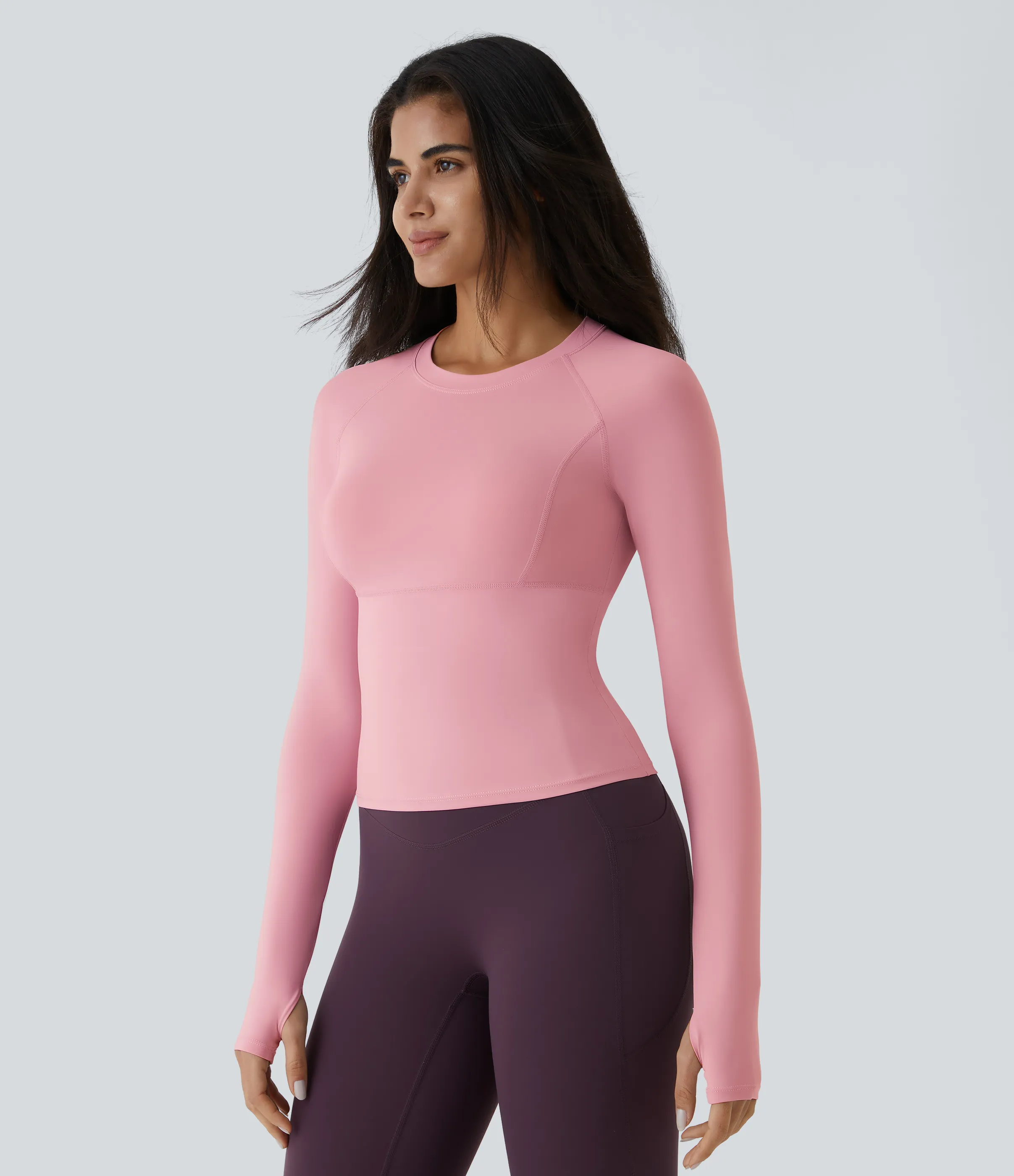 Halara Top deportivo yoga abertura pulgar - Pink Dolphin - L(Long) sold by Halara product image thumbnail 4