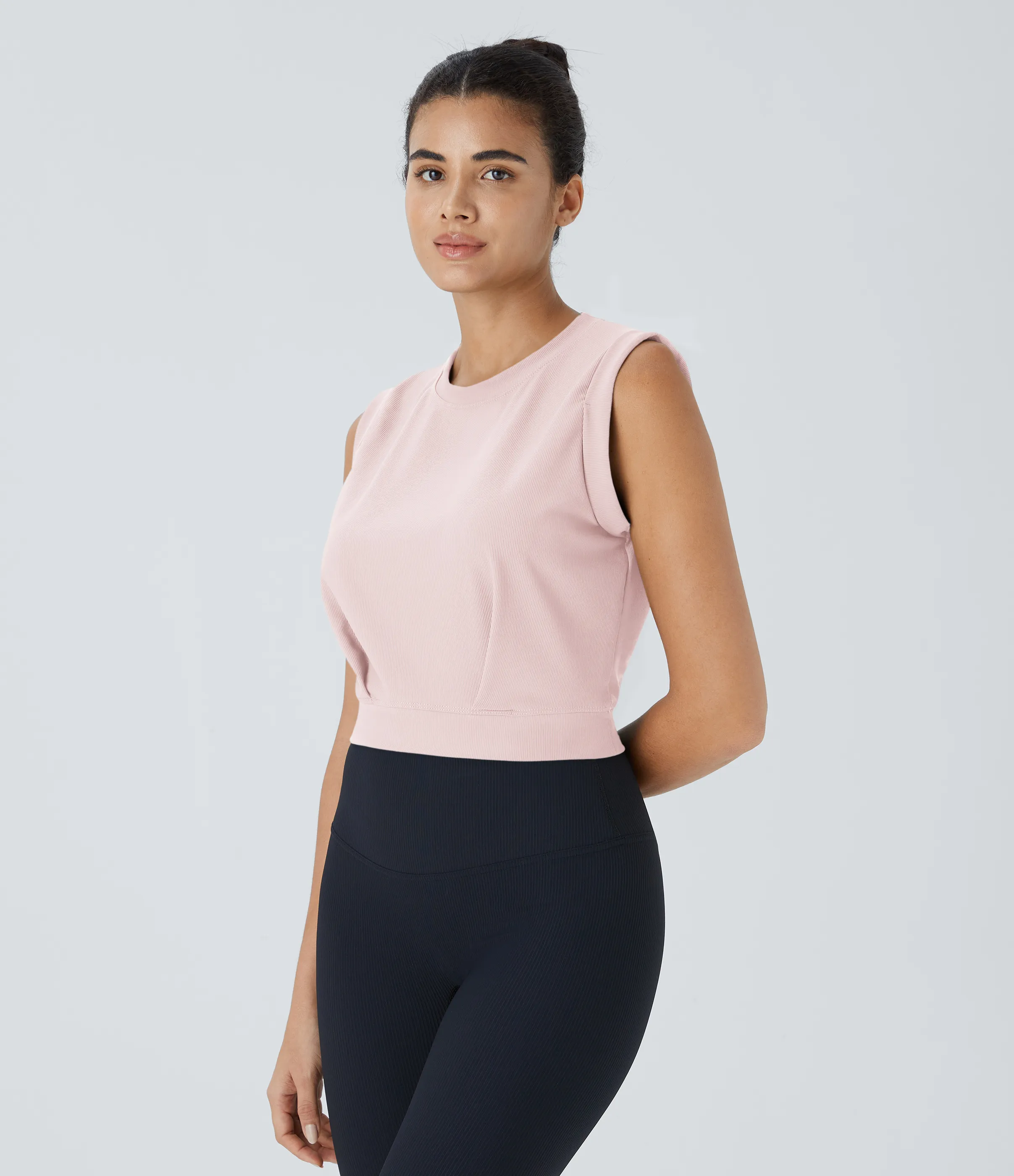 Halara Camiseta Patitoff™ Flow sin mangas yoga cuello redondo resistente pelo mascota sin mangas - Primrose Pink - XS sold by Halara product image thumbnail 4