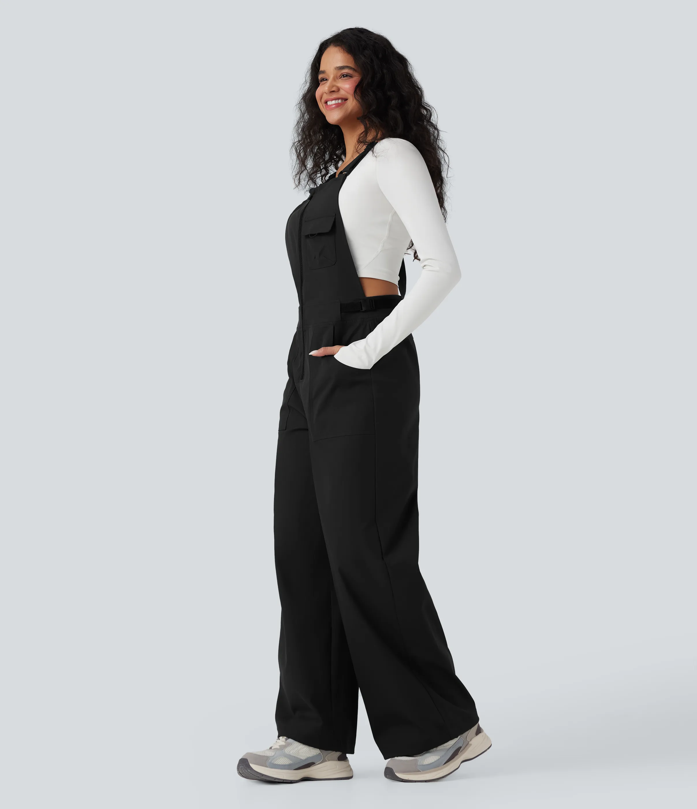 Halara Jumpsuit de senderismo impermeable y resistente al desgaste con bolsillos - Black - L(regular) sold by Halara product image thumbnail 4