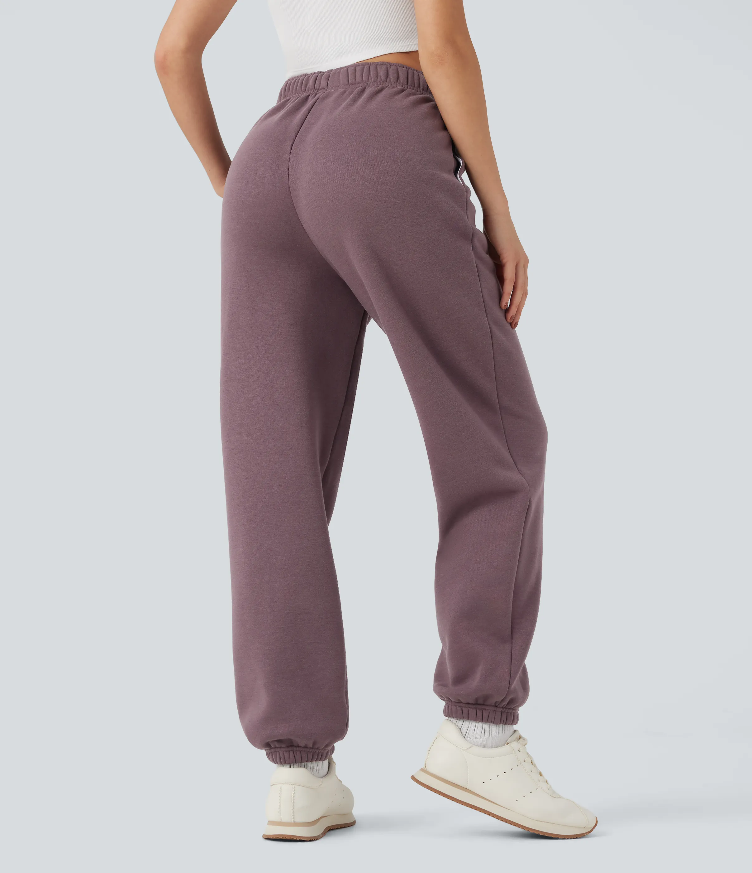 Halara Joggers casuales de polar con tiro alto y cordón interior con bolsillos - Flint - XL(regular) sold by Halara product image thumbnail 3