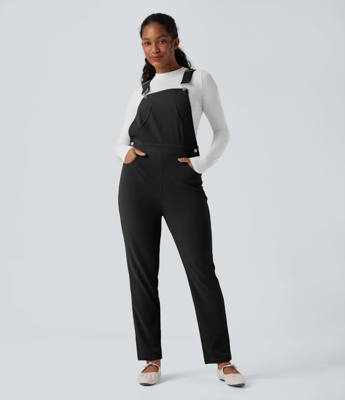 Halara Jumpsuit casual con bolsillos y diseño en tela de gofre - Black - L(regular) sold by Halara