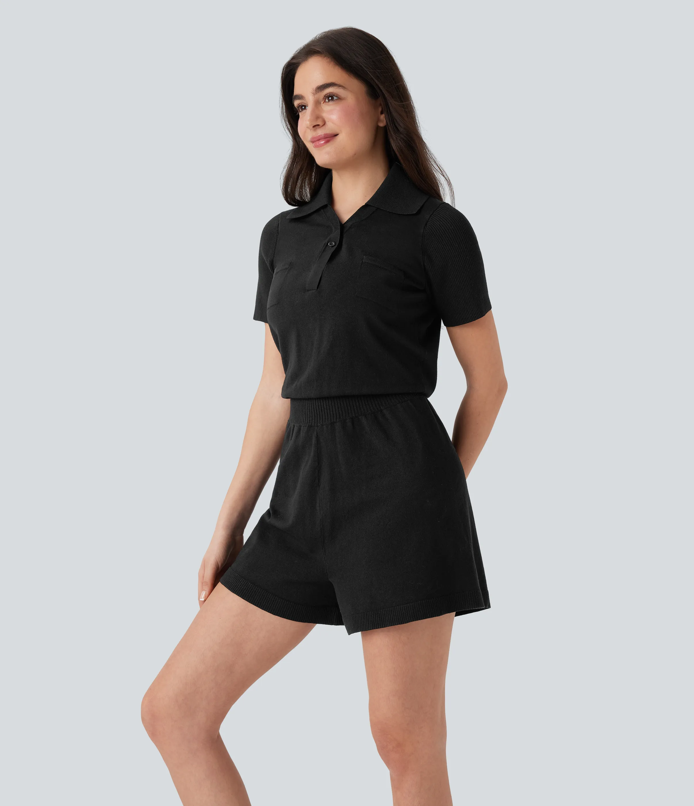 Halara Suéter para tenis de manga corta de punto - Black - L sold by Halara product image thumbnail 4