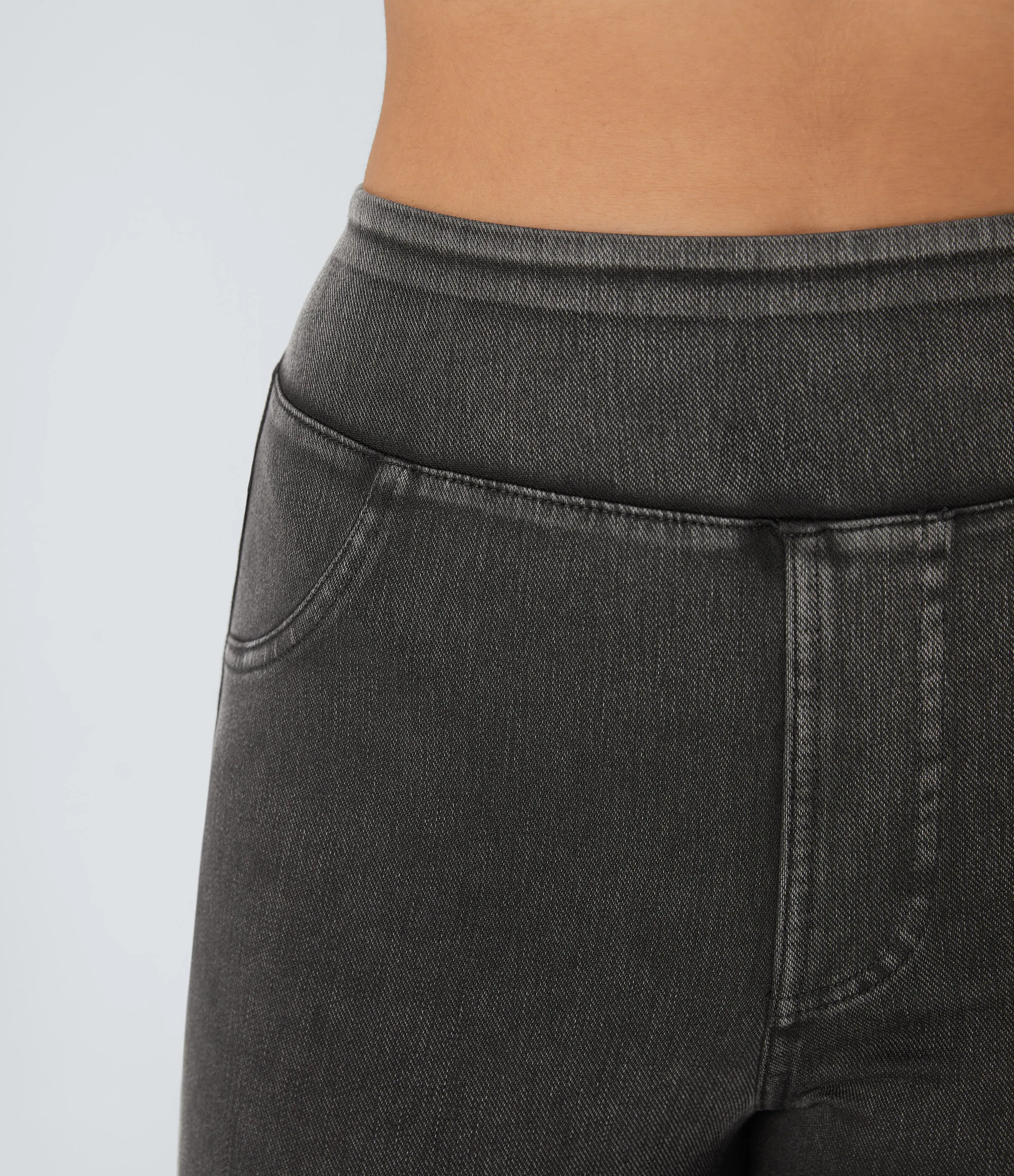 Halara Leggings Halara Flex™ Denim mezclilla elástico bolsillo lateral trasero tiro alto - Hemp Rope Black Denim - XS(7/8) sold by Halara product image thumbnail 5