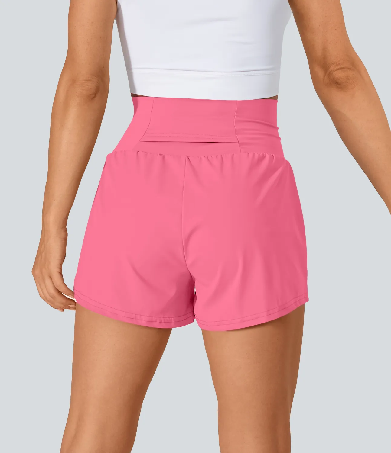 Halara Pantalón corto yoga 2 en 1 tiro alto bolsillo trasero lateral oculto 7.5cm - Pink Lemonade - L sold by Halara product image thumbnail 3