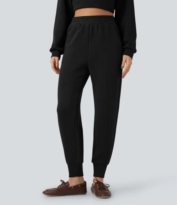 Halara Joggers casuales de tiro alto y corte cónico con bolsillos - Black - M(regular) sold by Halara