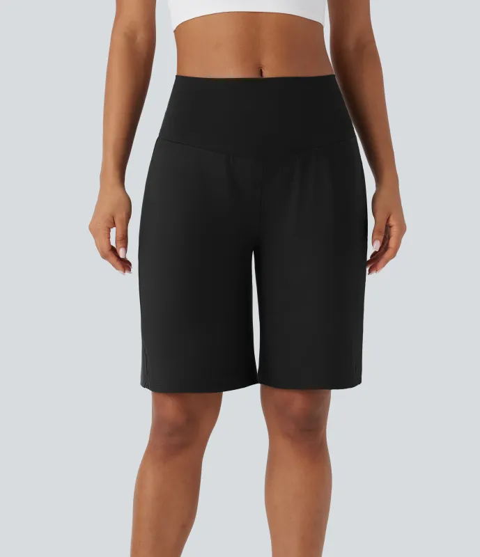 Halara Bermudas Softlyzero™ Airy yoga tiro alto múltiple bolsillo tacto fresco - Black - L sold by Halara