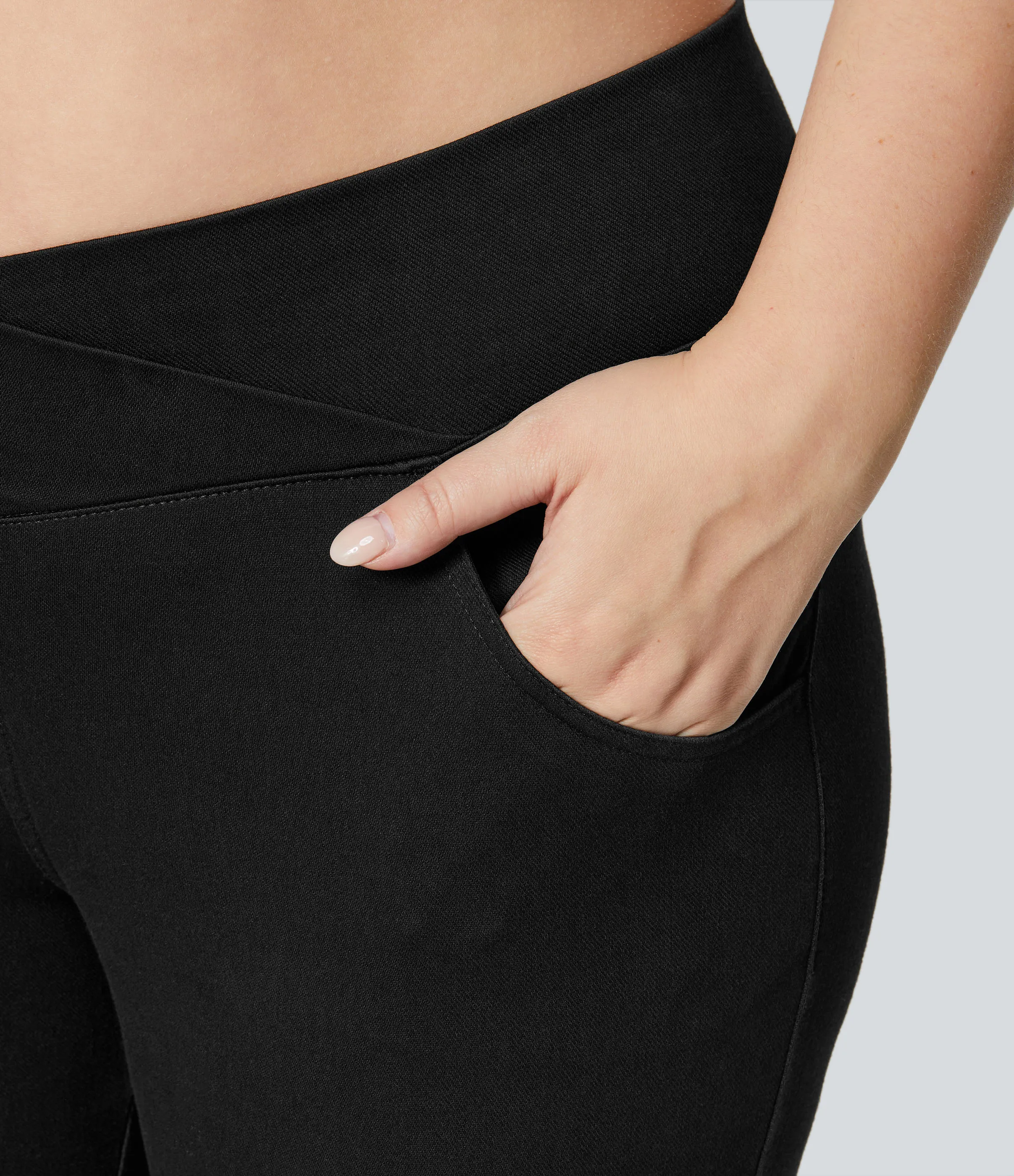 Halara Leggings Halara Flex™ Denim oficina cruzado elástico tiro alto bolsillo talla grande - Black Denim - 2X(7/8) sold by Halara product image thumbnail 5