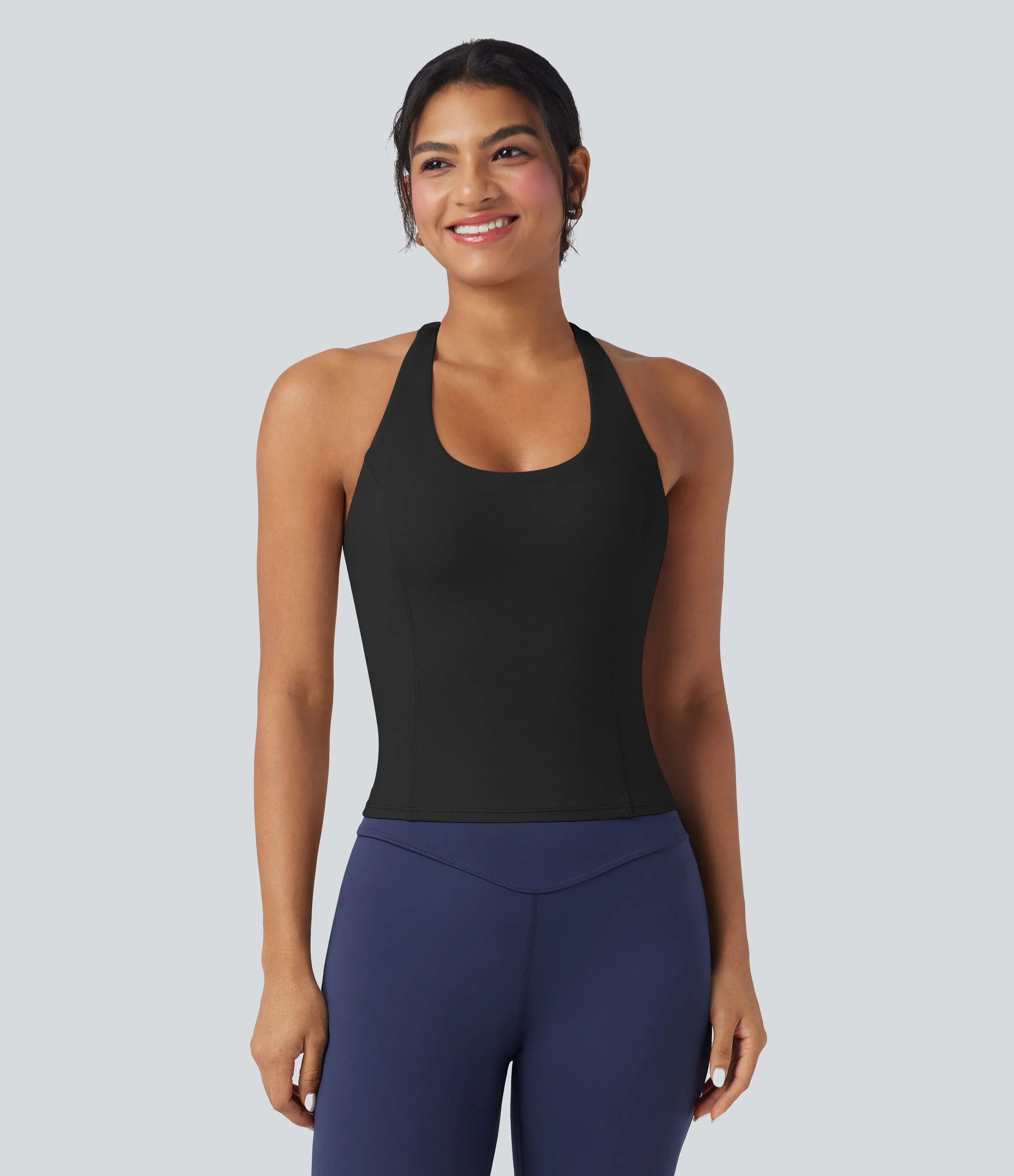 Halara Camiseta de yoga con espalda cruzada (largo extra) - Black - M(Long) sold by Halara product image thumbnail 3