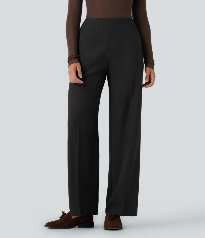 Halara Pantalones de oficina rectos de tiro alto con cremallera y bolsillos - Black - XL(regular) sold by Halara