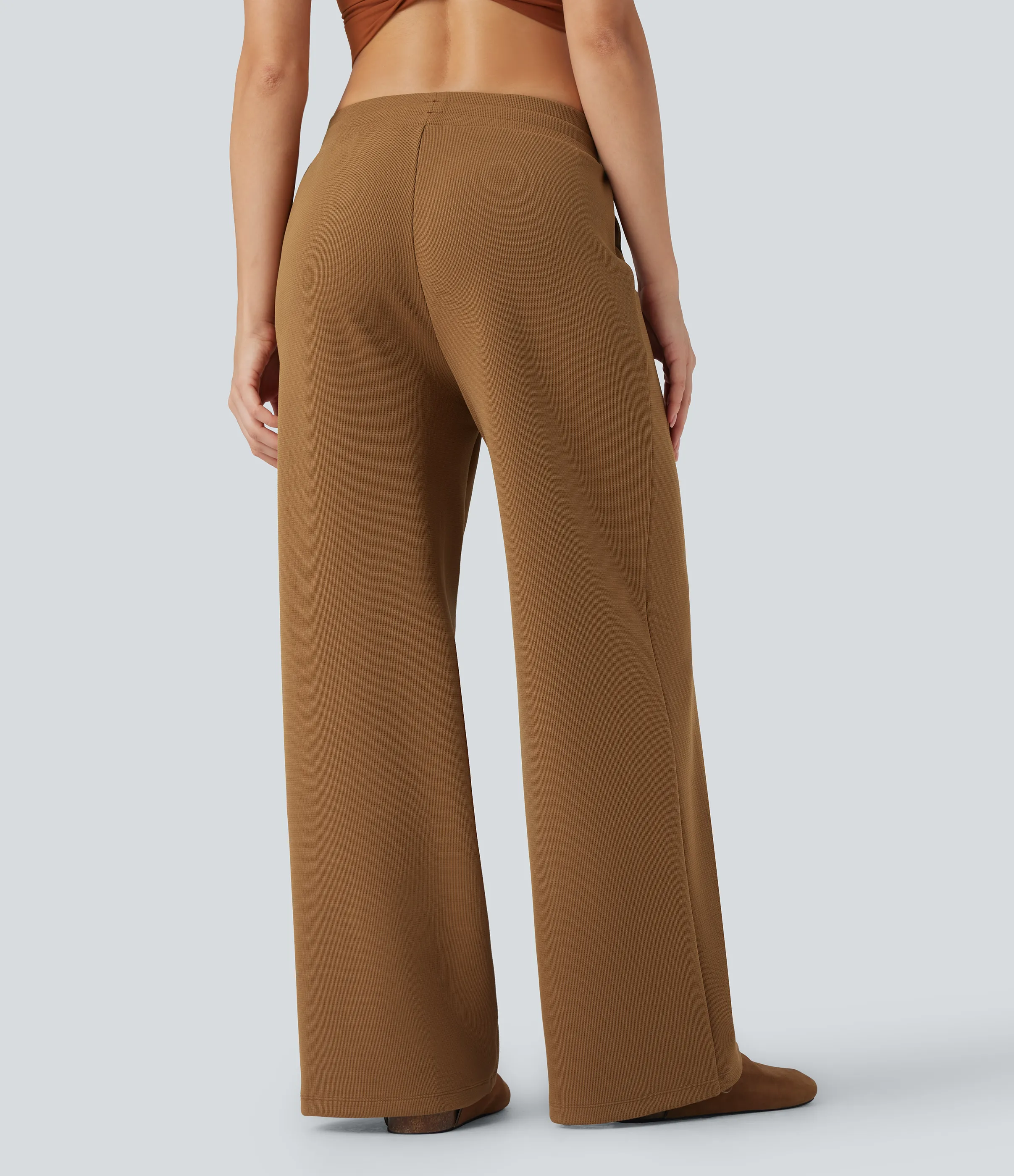 Halara Pantalones casuales holgados de tiro medio con cordón y bolsillo - Beaver Fur - XL(regular) sold by Halara product image thumbnail 3