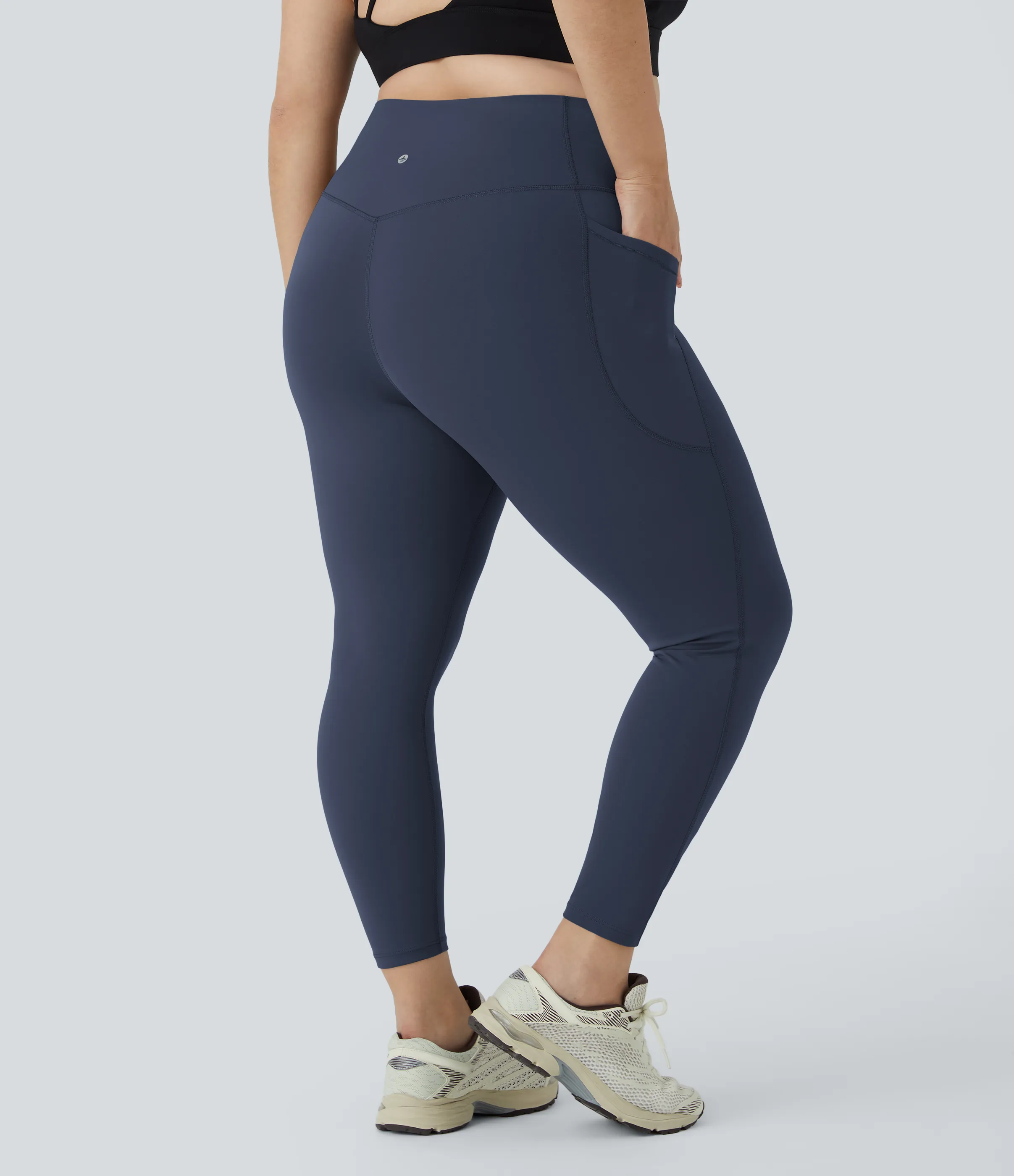 Halara Leggings SoCinched talla grande entrenamiento bolsillo lateral moldeador abdomen tiro alto - Mood Indigo - 3X(7/8) sold by Halara product image thumbnail 3