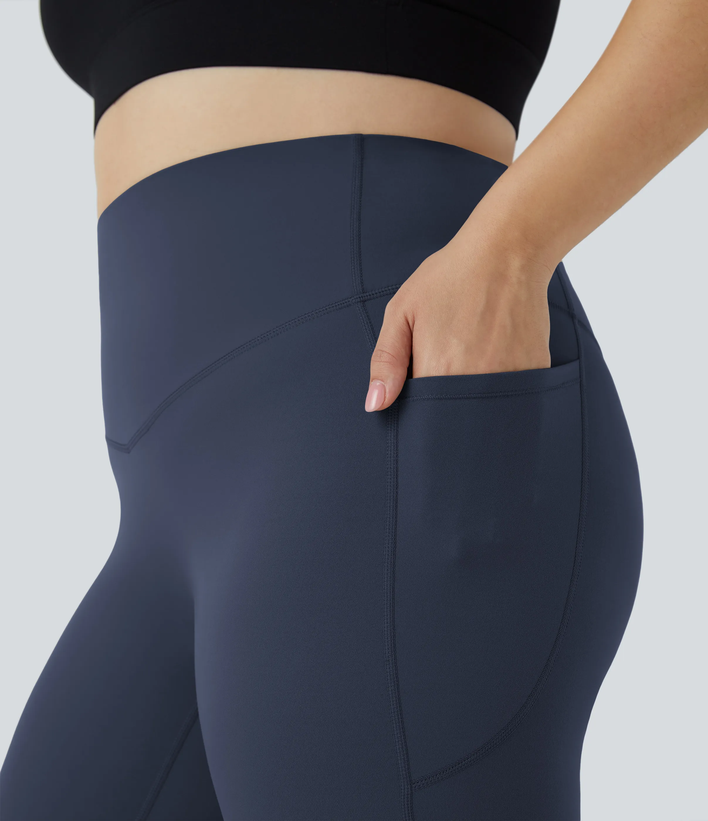 Halara Leggings SoCinched talla grande entrenamiento bolsillo lateral moldeador abdomen tiro alto - Mood Indigo - 3X(7/8) sold by Halara product image thumbnail 5