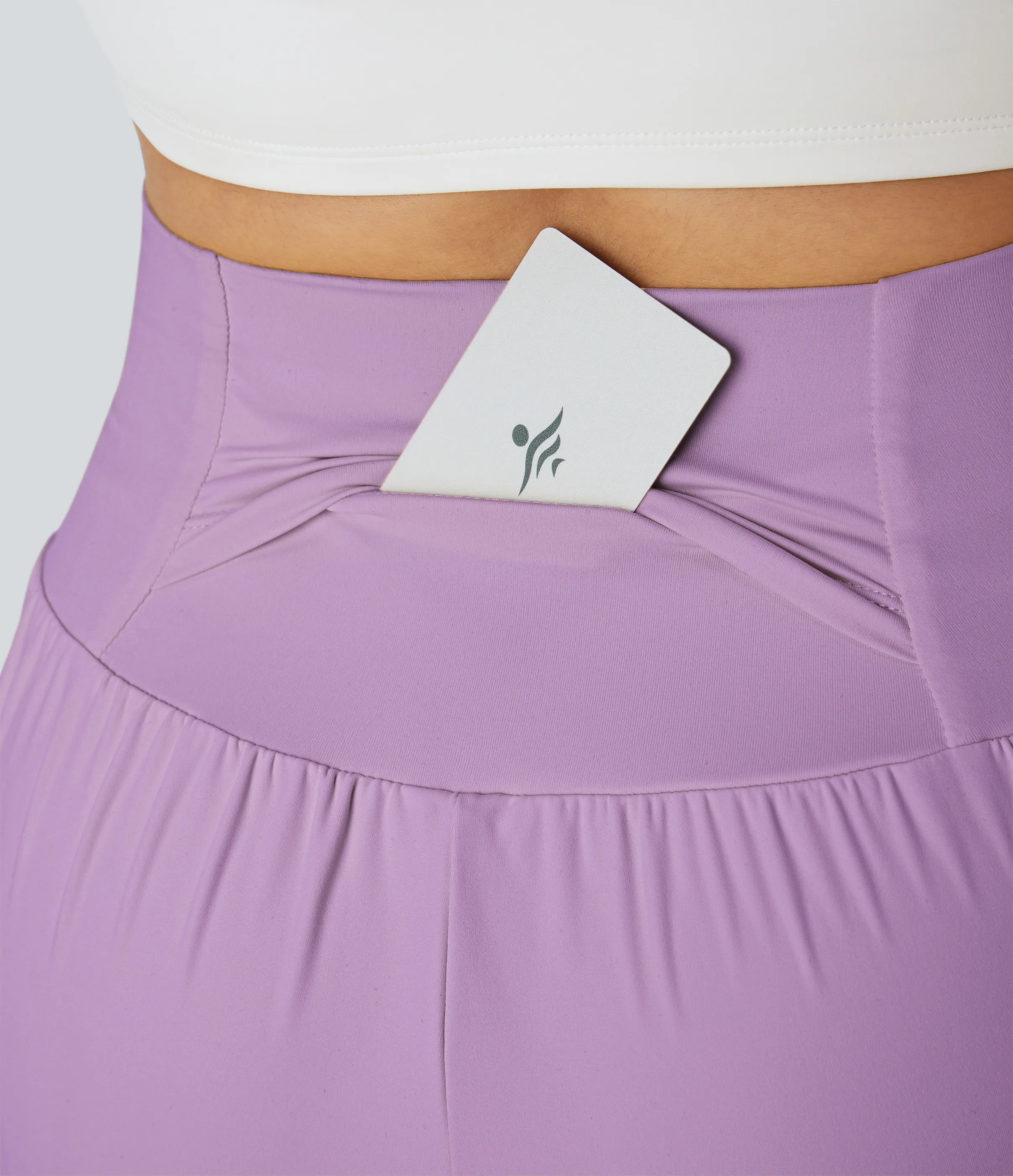 Halara Pantalón corto yoga 2 en 1 bolsillo trasero oculto tiro súper alto bolsillo lateral oculto 12.5cm-más largo - Orchid Bouquet - XS(Long) sold by Halara product image thumbnail 5