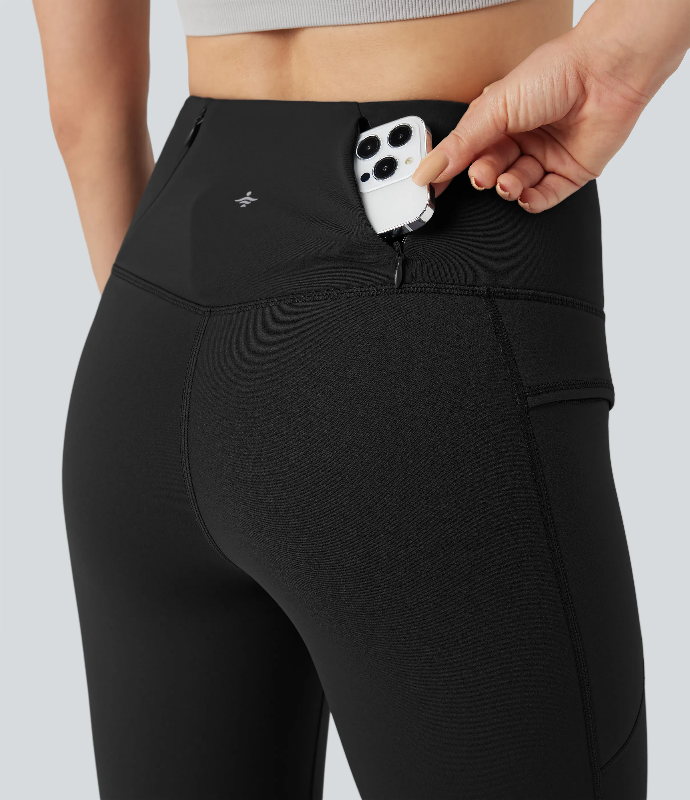 Halara Leggings de senderismo de polar de tiro alto de 7/8 con bolsillos - Black - XL(7/8) sold by Halara product image thumbnail 5